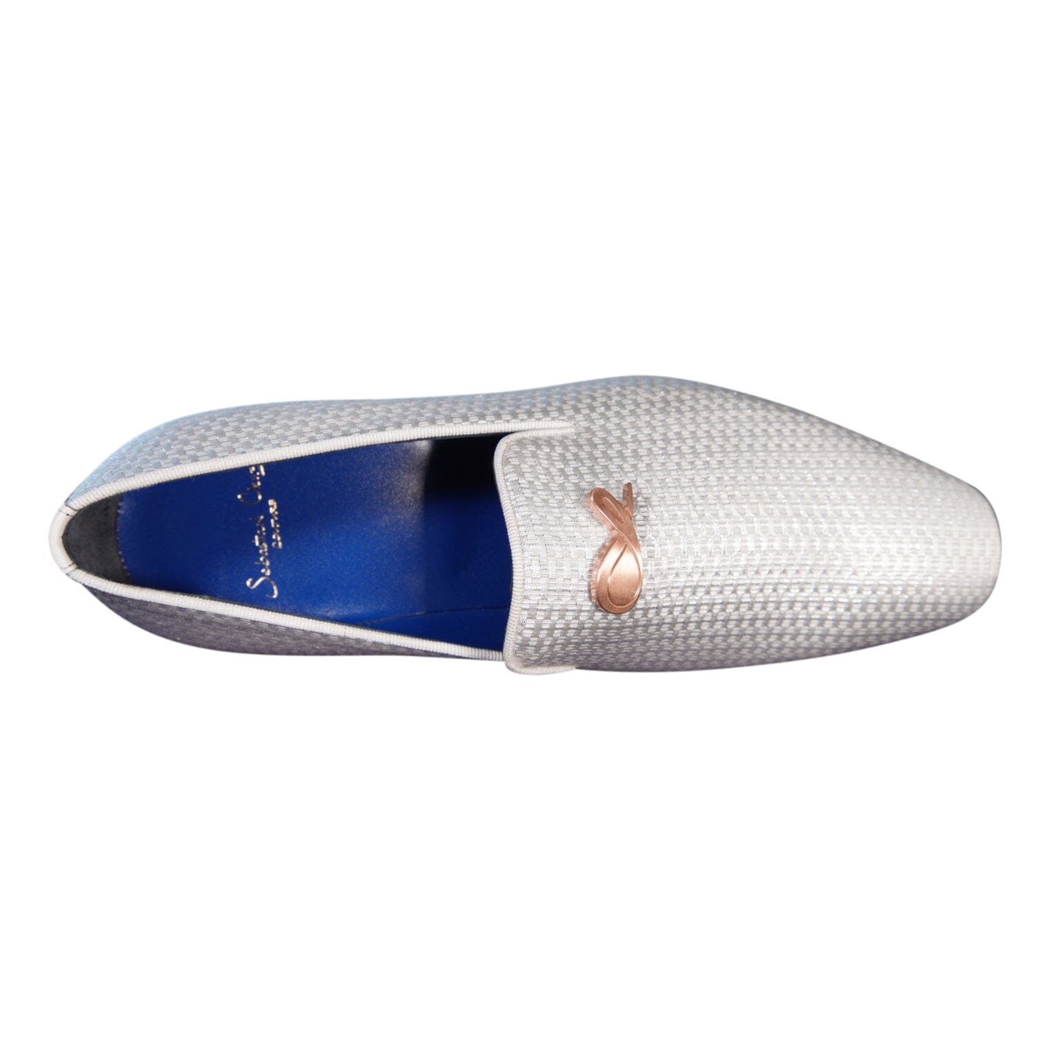 Silver Diamante With Rose Gold Hardware Loafer-7