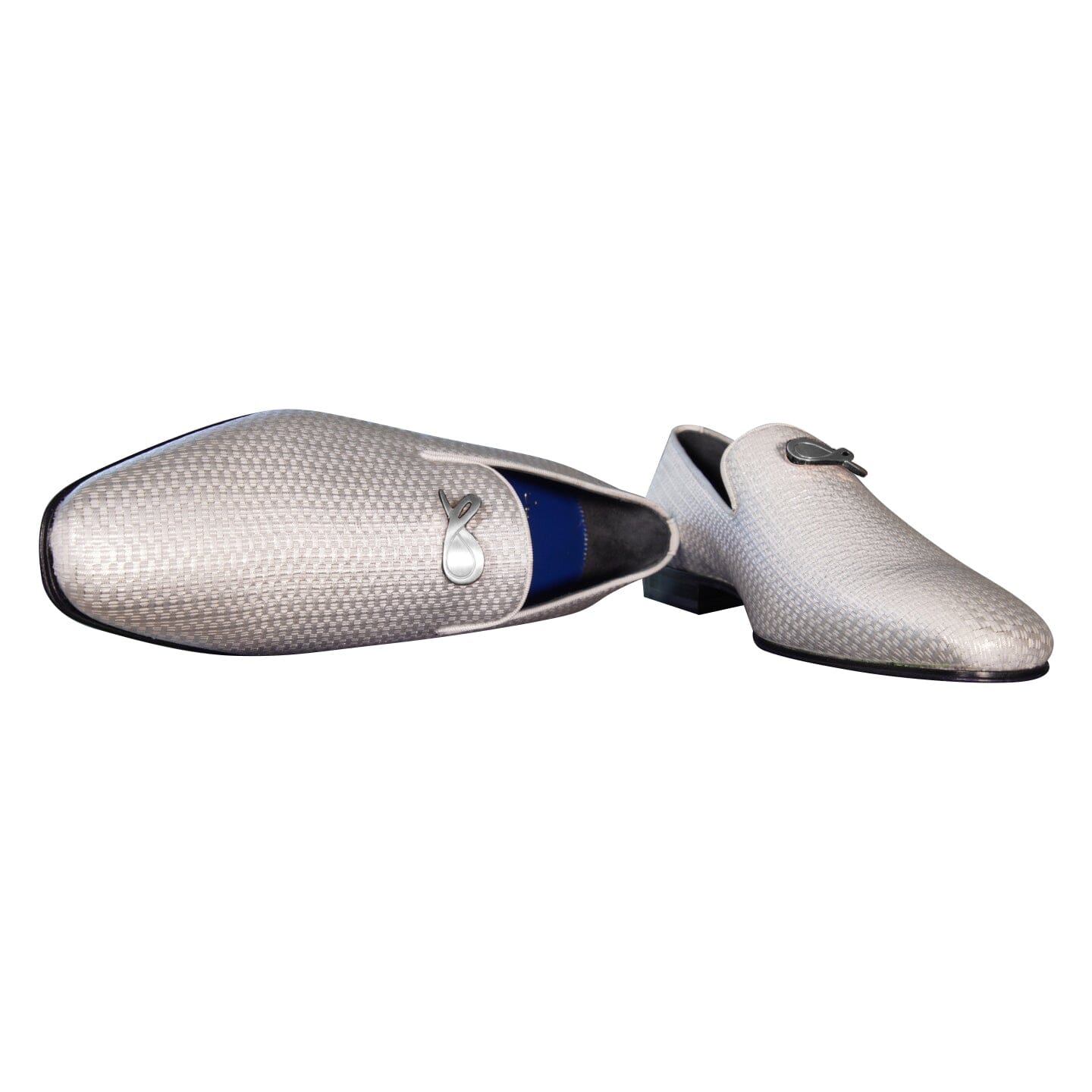 Silver Diamante With Silver Hardware Loafer-8