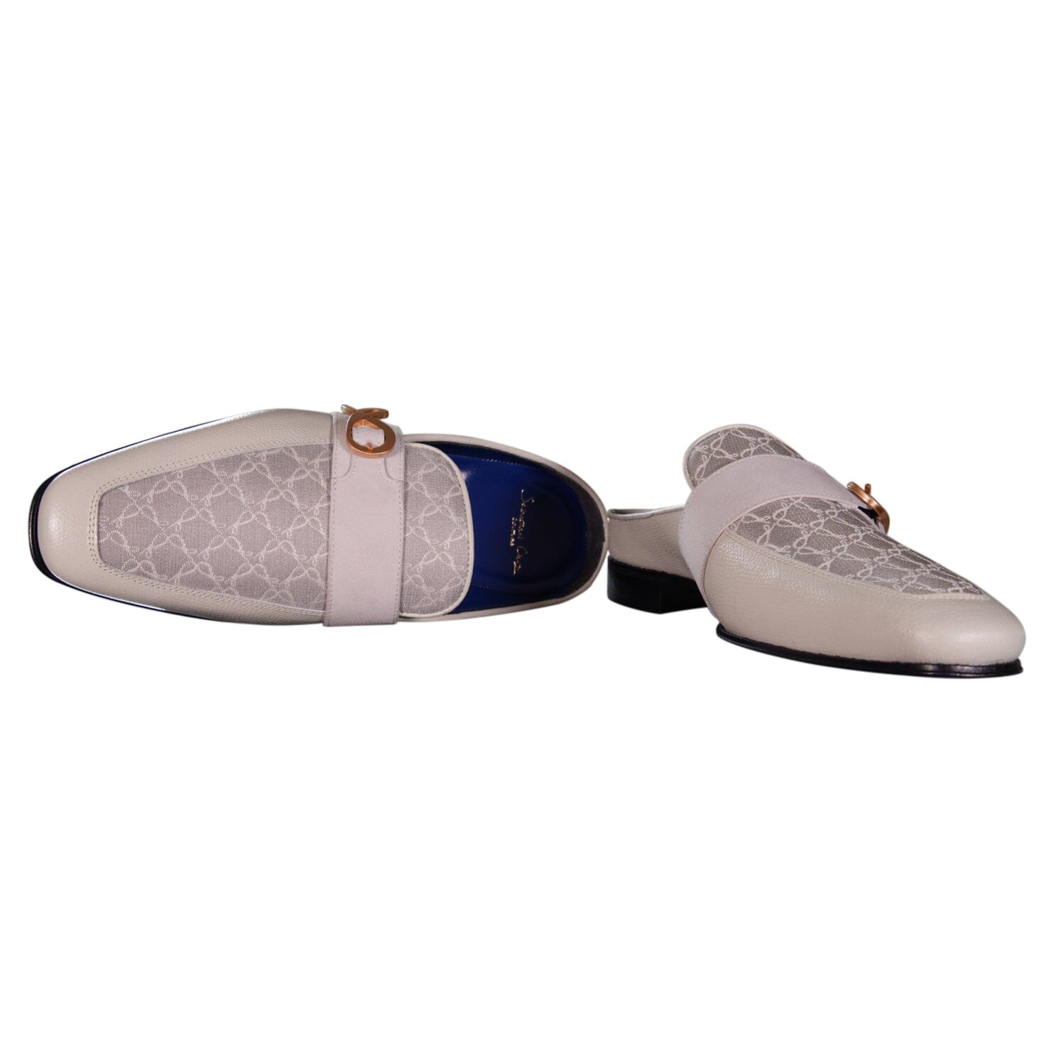 Tortora Logo With Rose Gold Hardware Leather Slippers-7