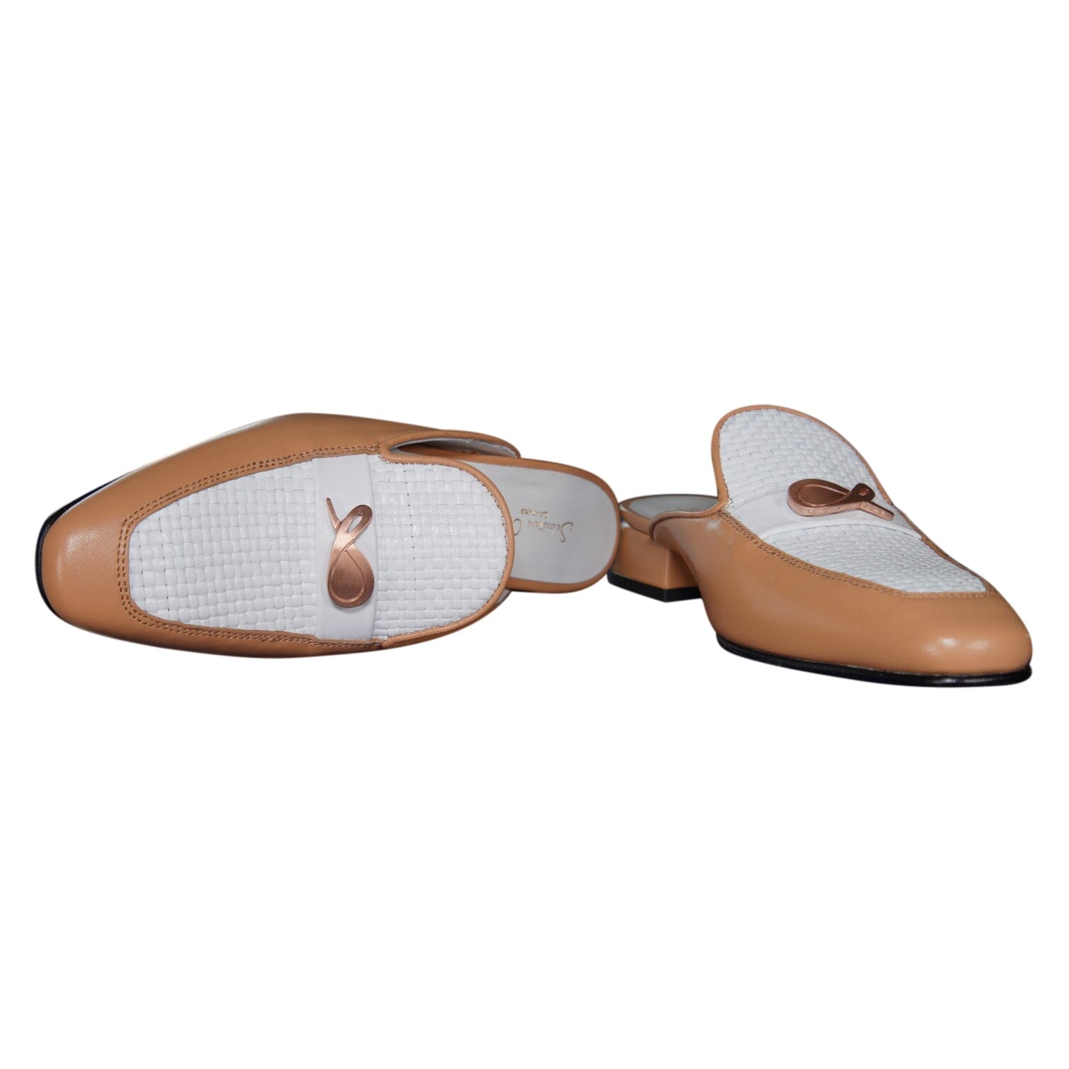 Tan Tessere Yellow Gold Slipper-10