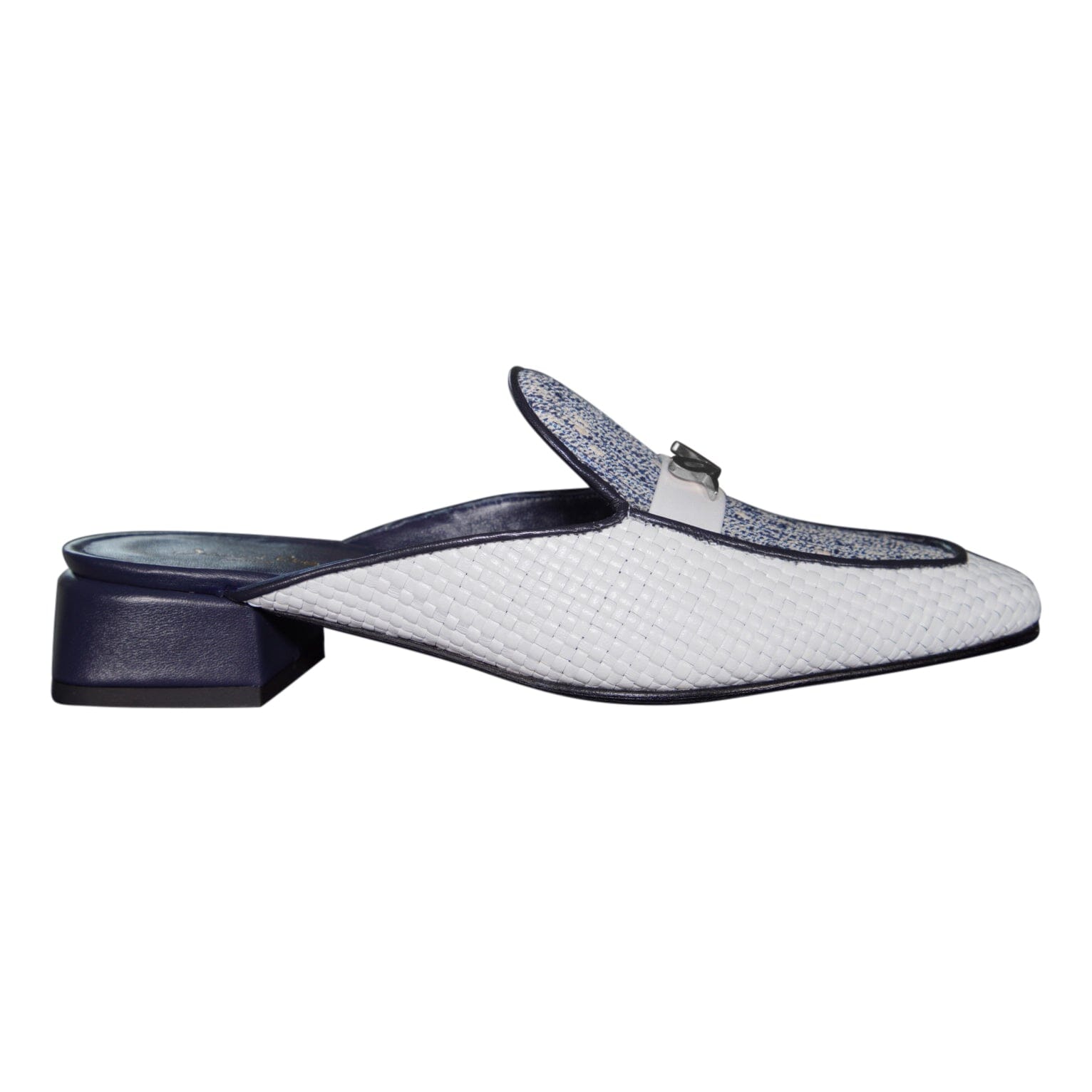 Cobalt Tweed Tessere Silver Slipper-7