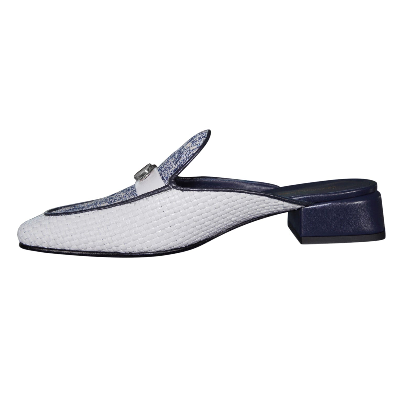 Cobalt Tweed Tessere Silver Slipper-8
