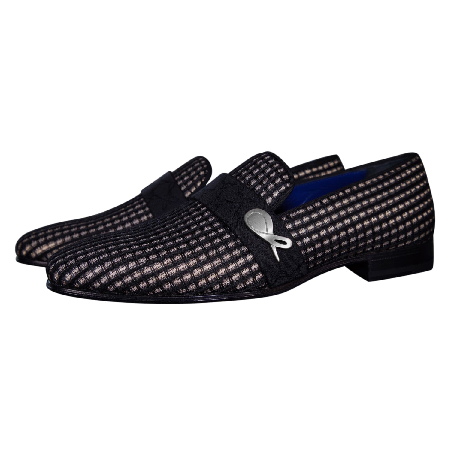 Black Oro Waffle Silver Loafer-3