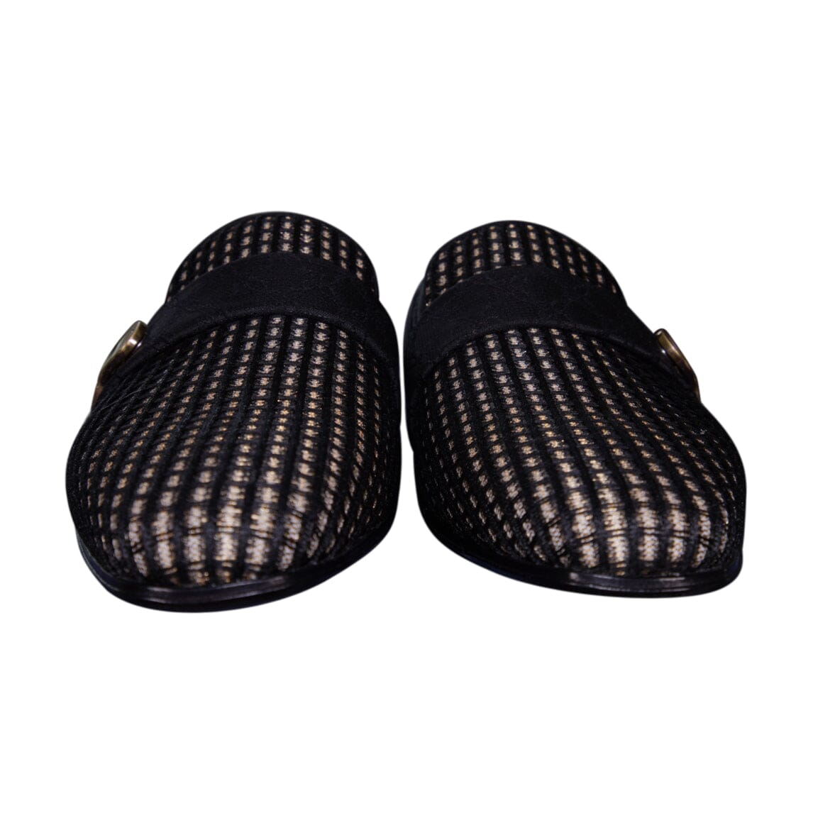 Black Oro Waffle Gold Loafer-5