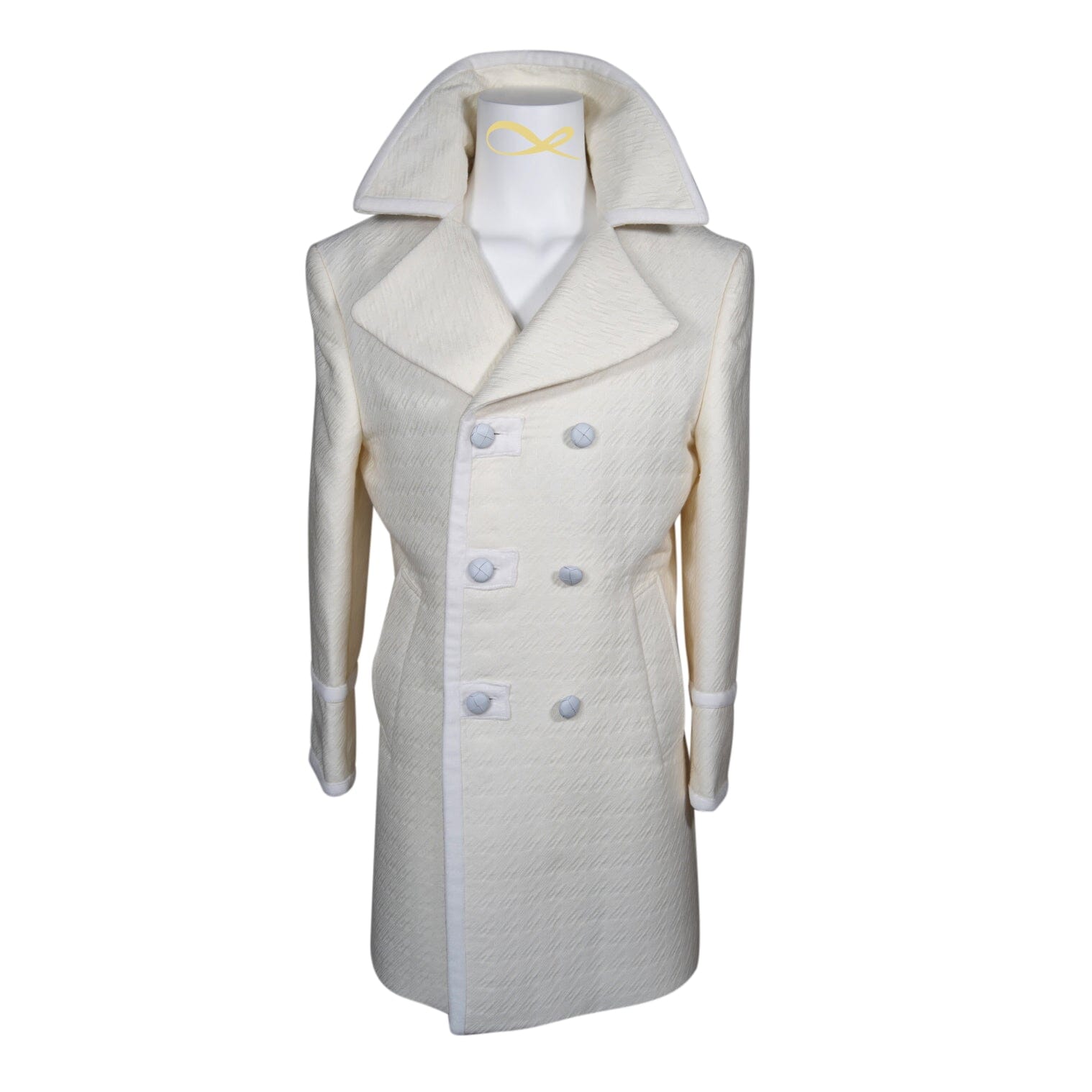 Vanilla Houndstooth Bold Peacock Coat-4