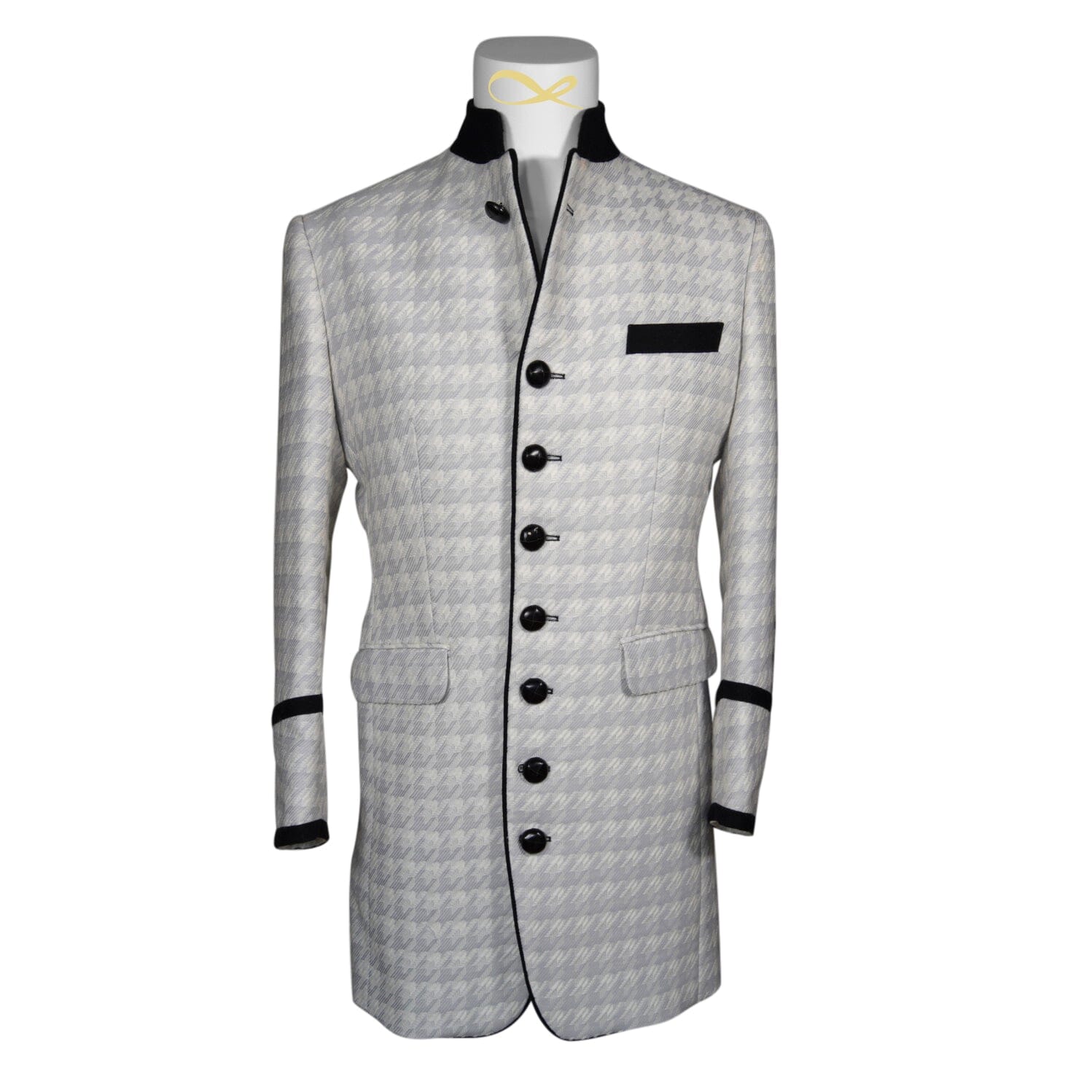 Oyster Grigio Houndstooth Mandani Coat-4