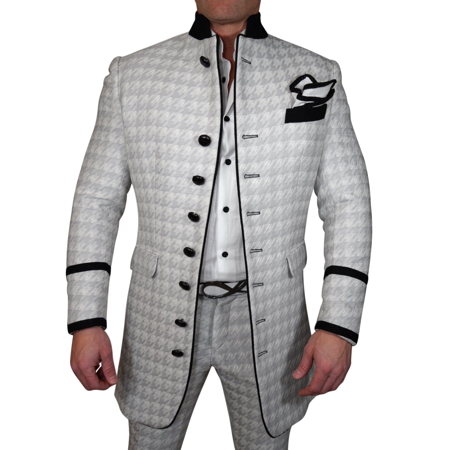 Oyster Grigio Houndstooth Mandani Coat-3