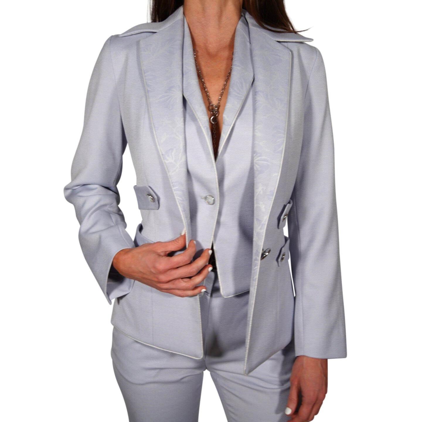 Blue Pastel Azzurro Retro Jacket-6