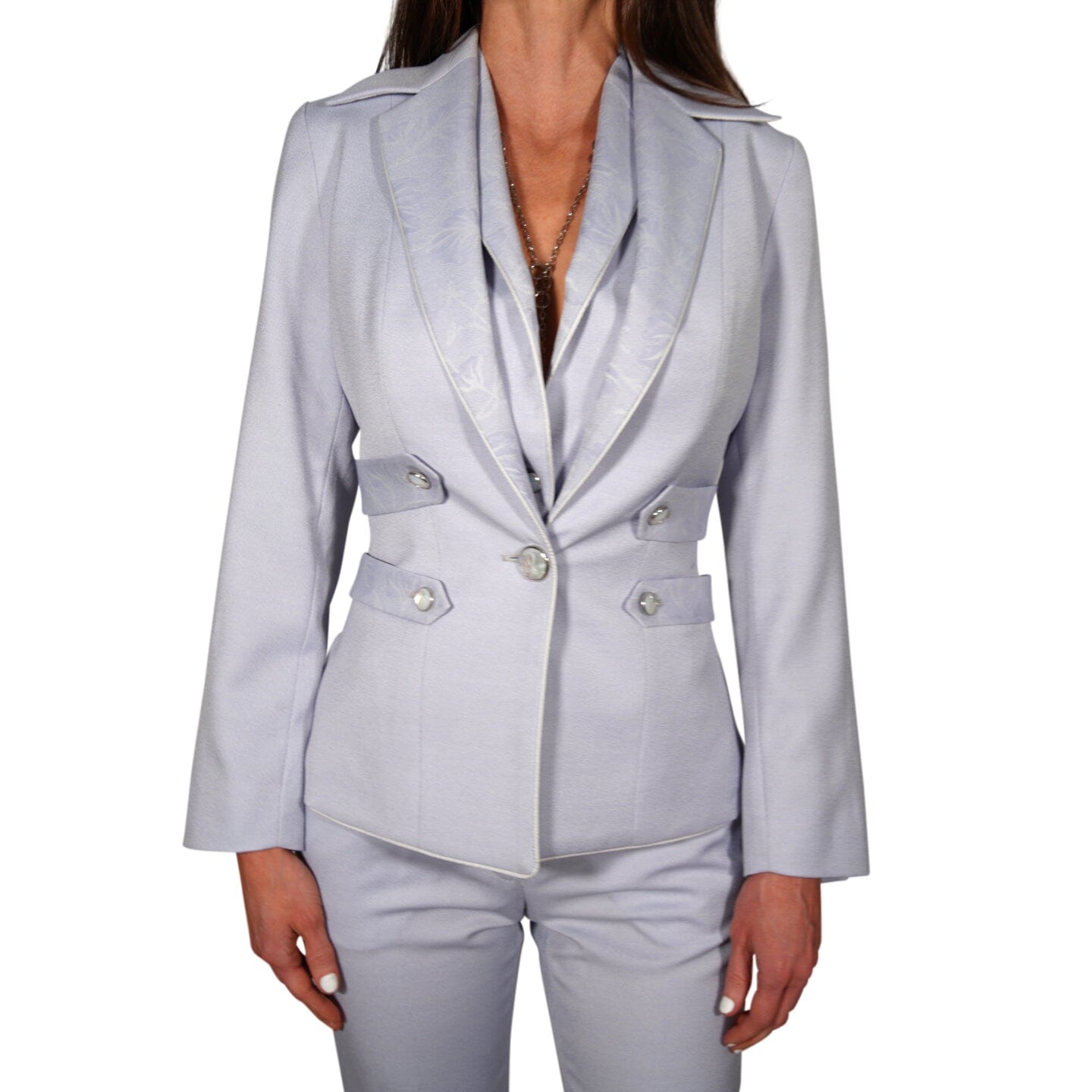 Blue Pastel Azzurro Retro Jacket-7