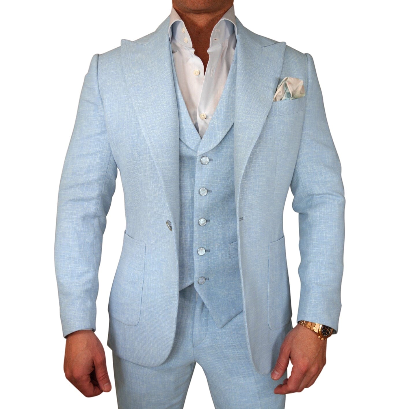 Baby Blu Lino Tweed Jacket-3