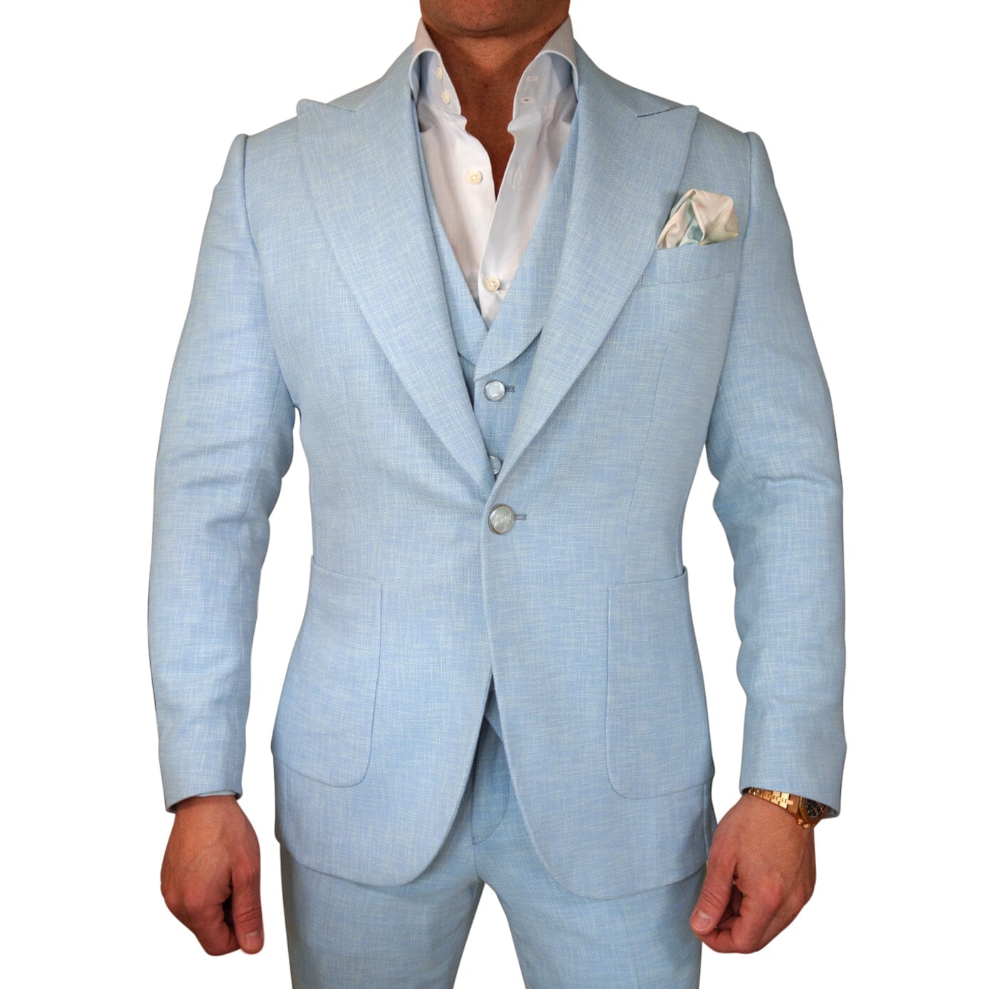 Baby Blu Lino Tweed Jacket @ The Vault