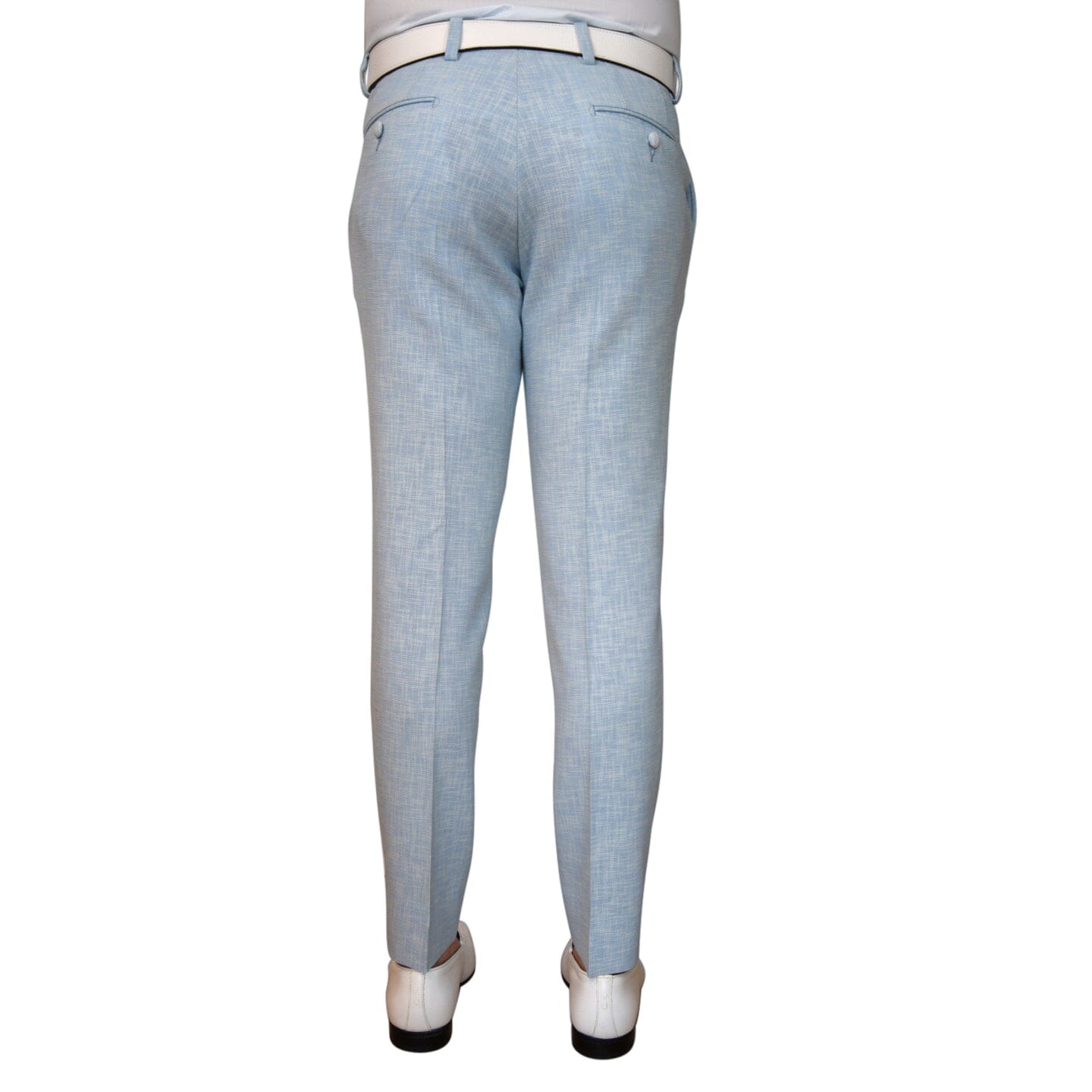 Baby Blu Lino Tweed Trousers-4