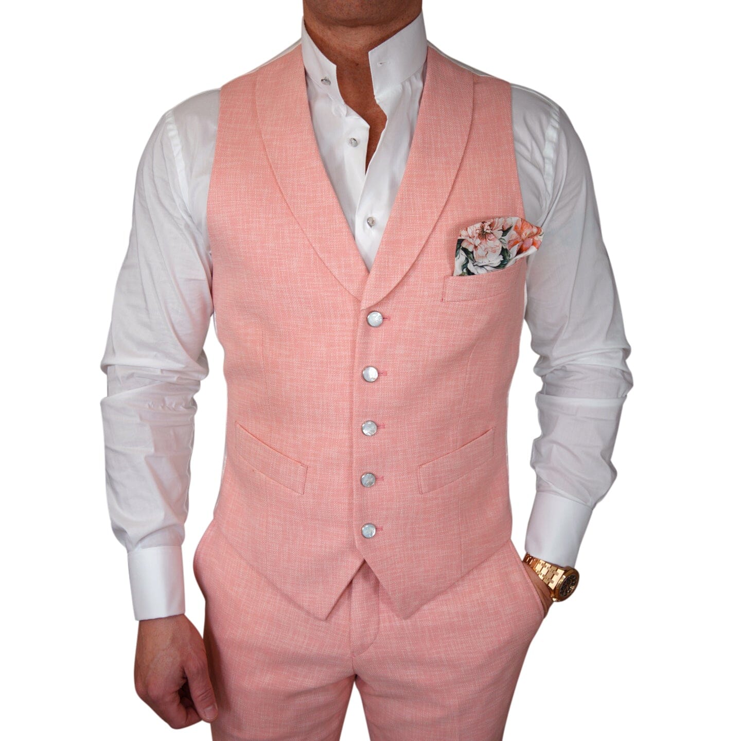 Dust Rosa Lino Tweed Ciottoli Waistcoat @ The Vault