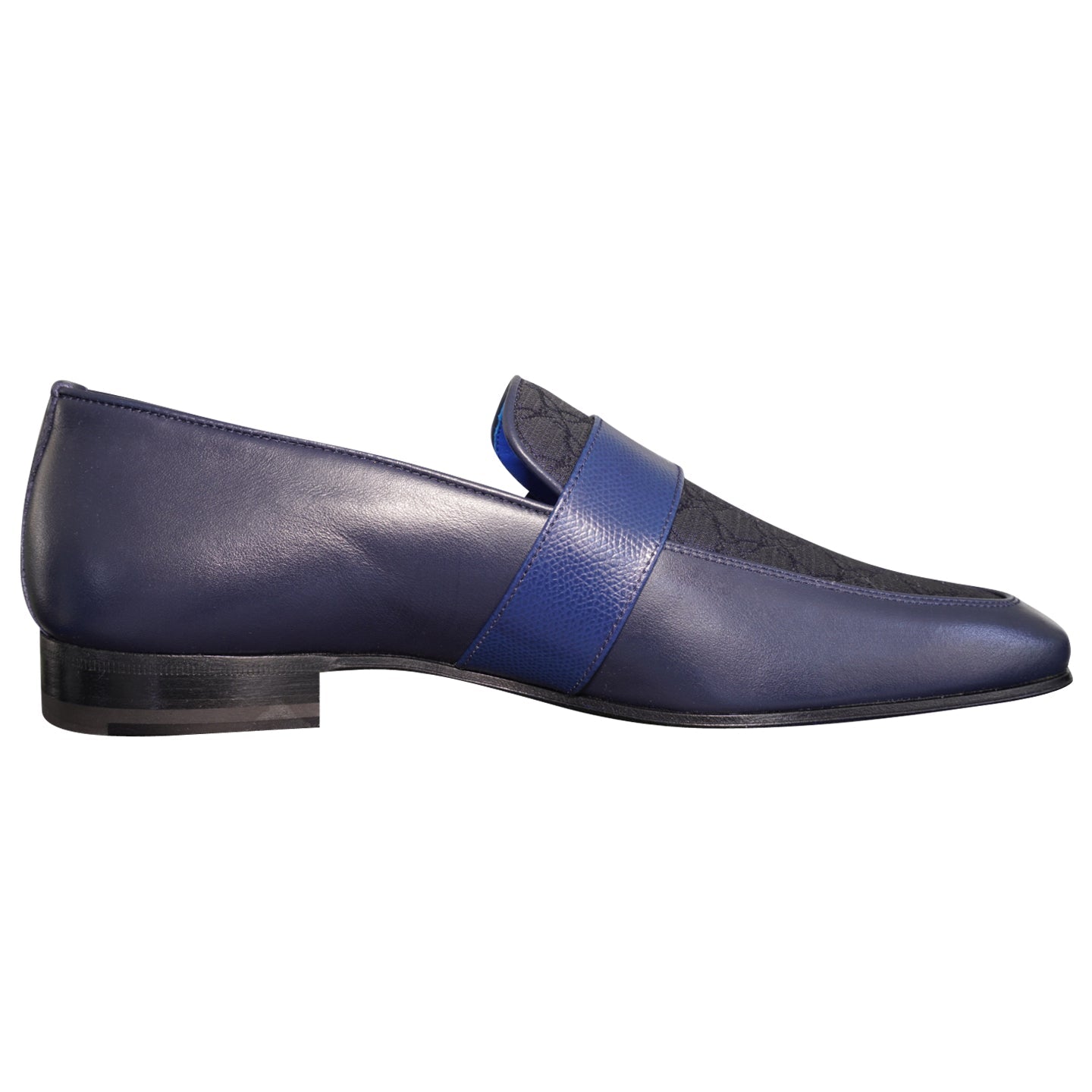 Midnight Marino Logo Monk Loafers With Silver Buckle-5
