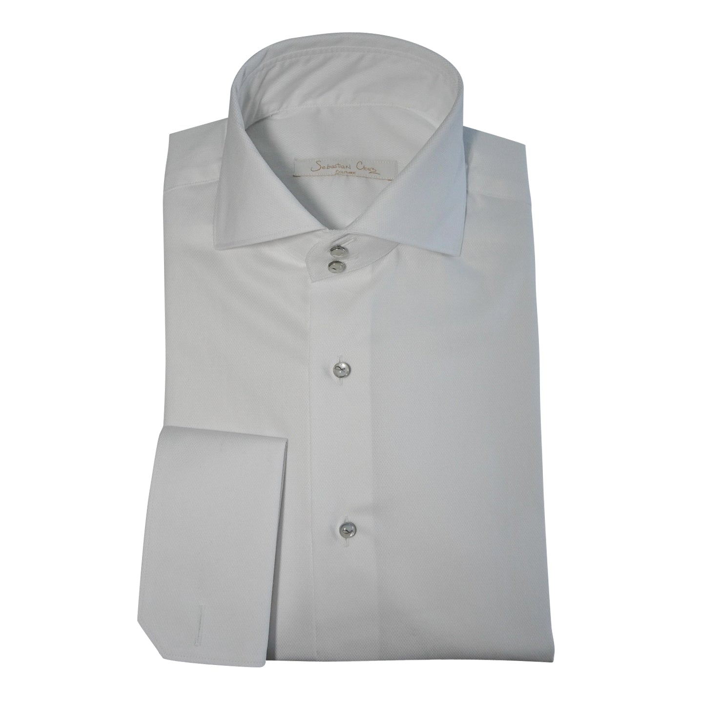 White Classico Signature Tuxedo Shirt-4