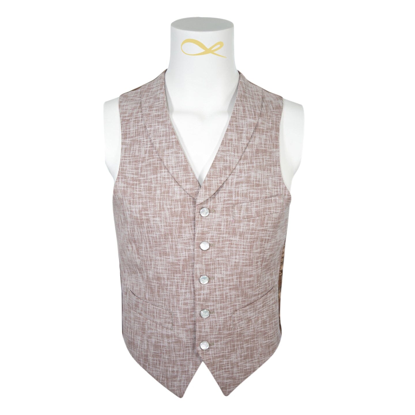Nude Blush Lino Tweed Ciottoli Waistcoat-3