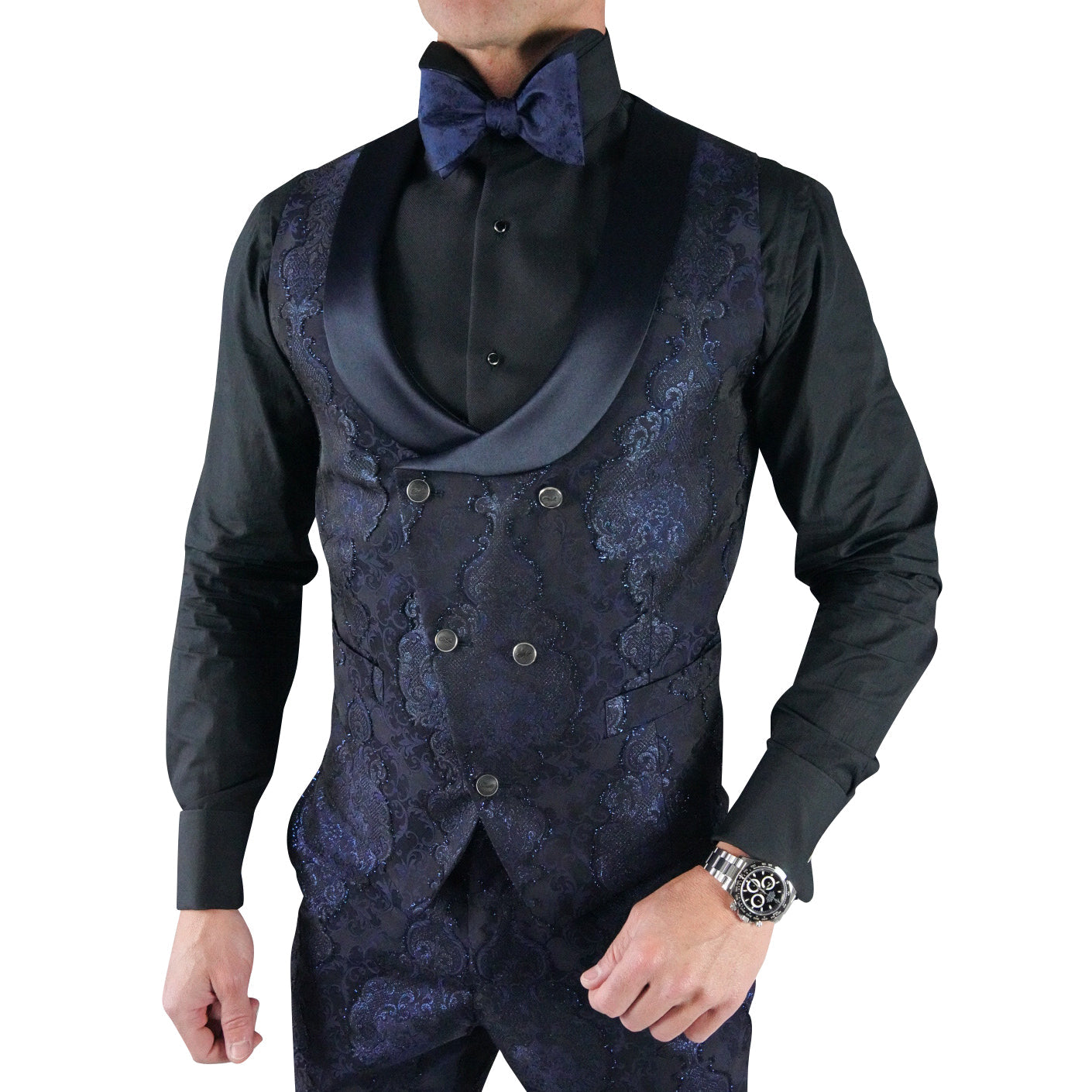 Navy Versaille Double Breasted Waistcoat-1