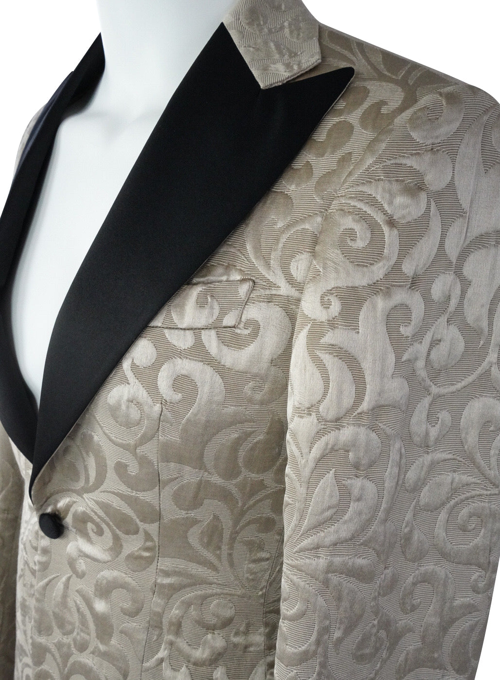Champagne Oro and Black Paisley Jacket-5