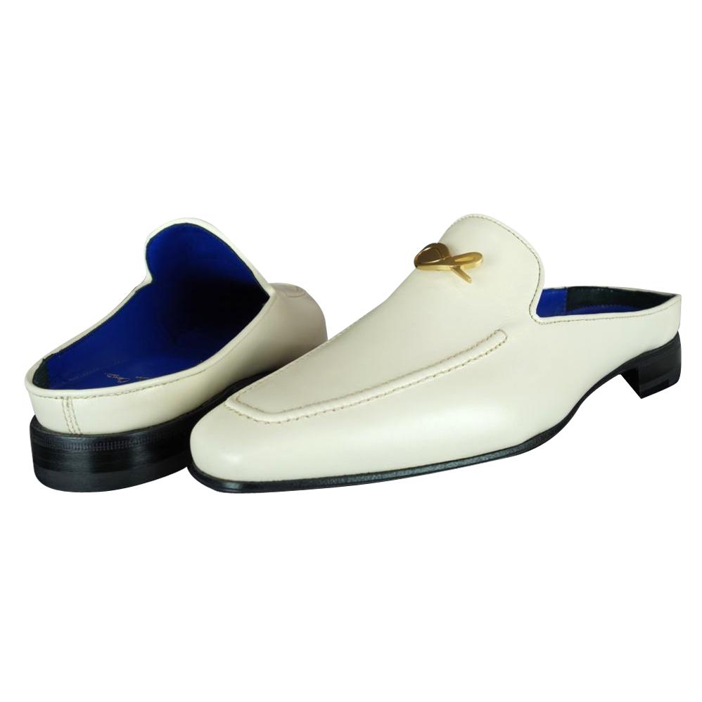 Classica Mascarpone With Yellow Gold Hardware Leather Slippers-3