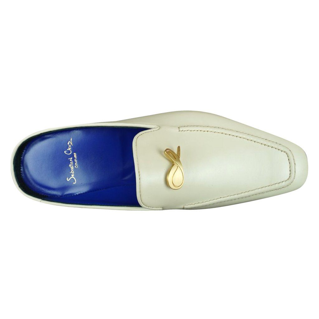 Classica Mascarpone With Yellow Gold Hardware Leather Slippers-7