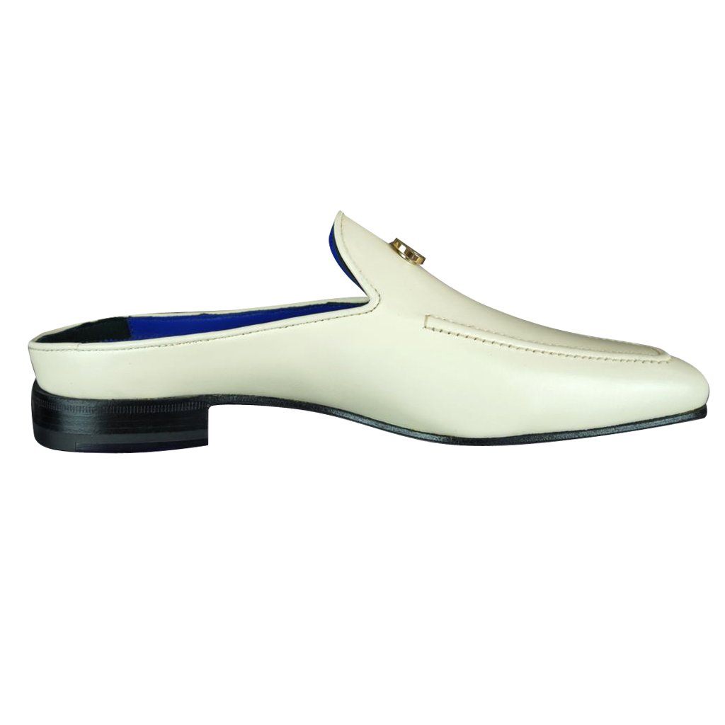 Classica Mascarpone With Yellow Gold Hardware Leather Slippers-6