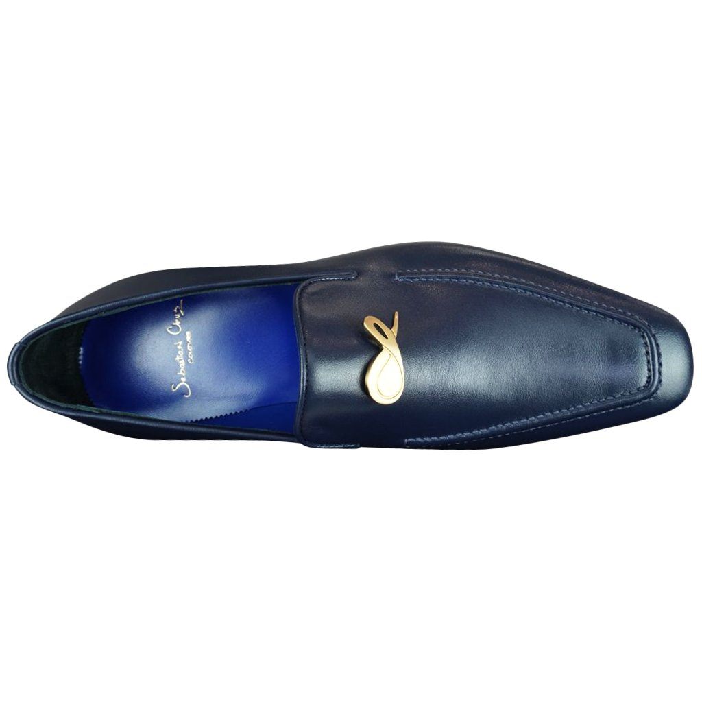 Classica Blu Mezzanotte With Yellow Gold Hardware Leather Loafer @ The Vault-6