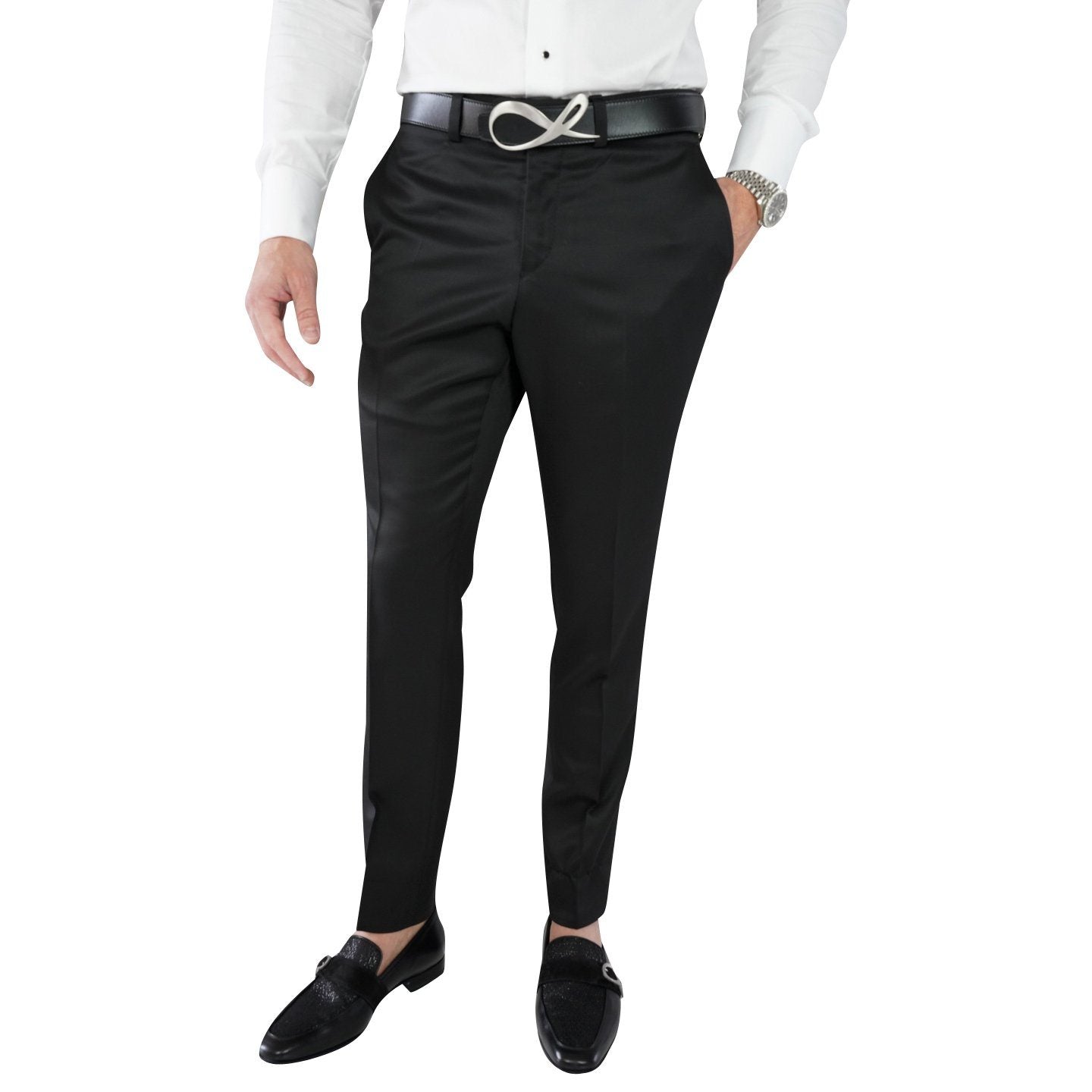 Black Evento Silver Astrato Trousers-3
