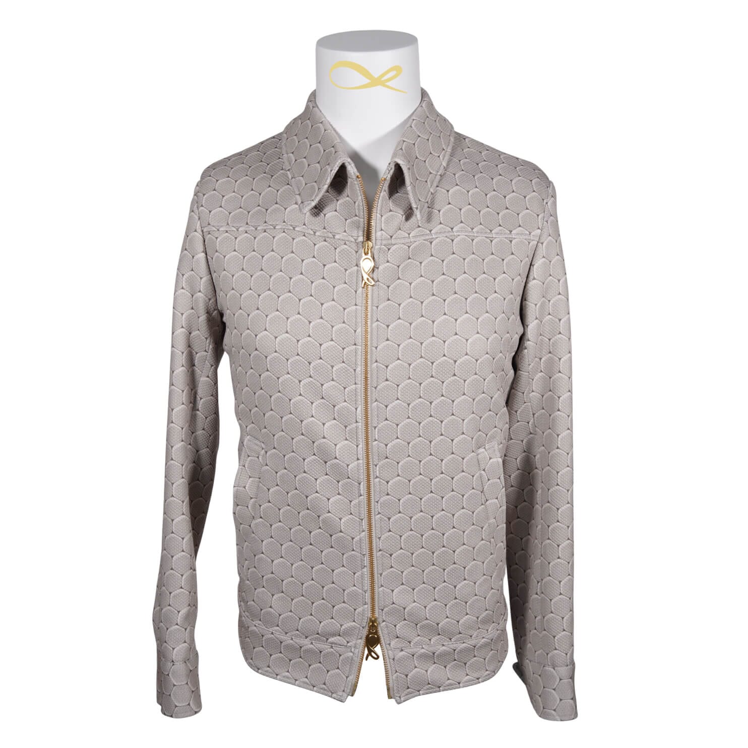 Taupe Honeycomb Luxury Two Way Performance Bomber Jacket-5