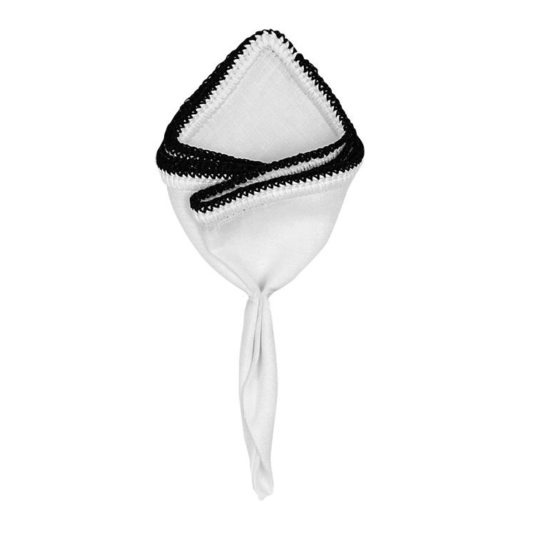 White Nieve With White & Black Flake Signature Border