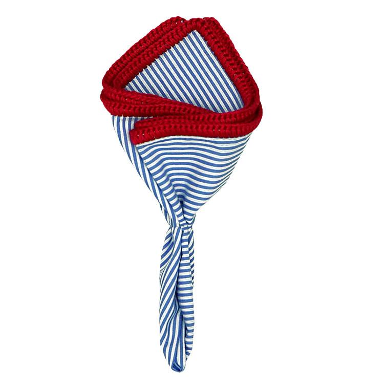 Blu Nautico with Red Signature Border - Sebastian Cruz Couture
