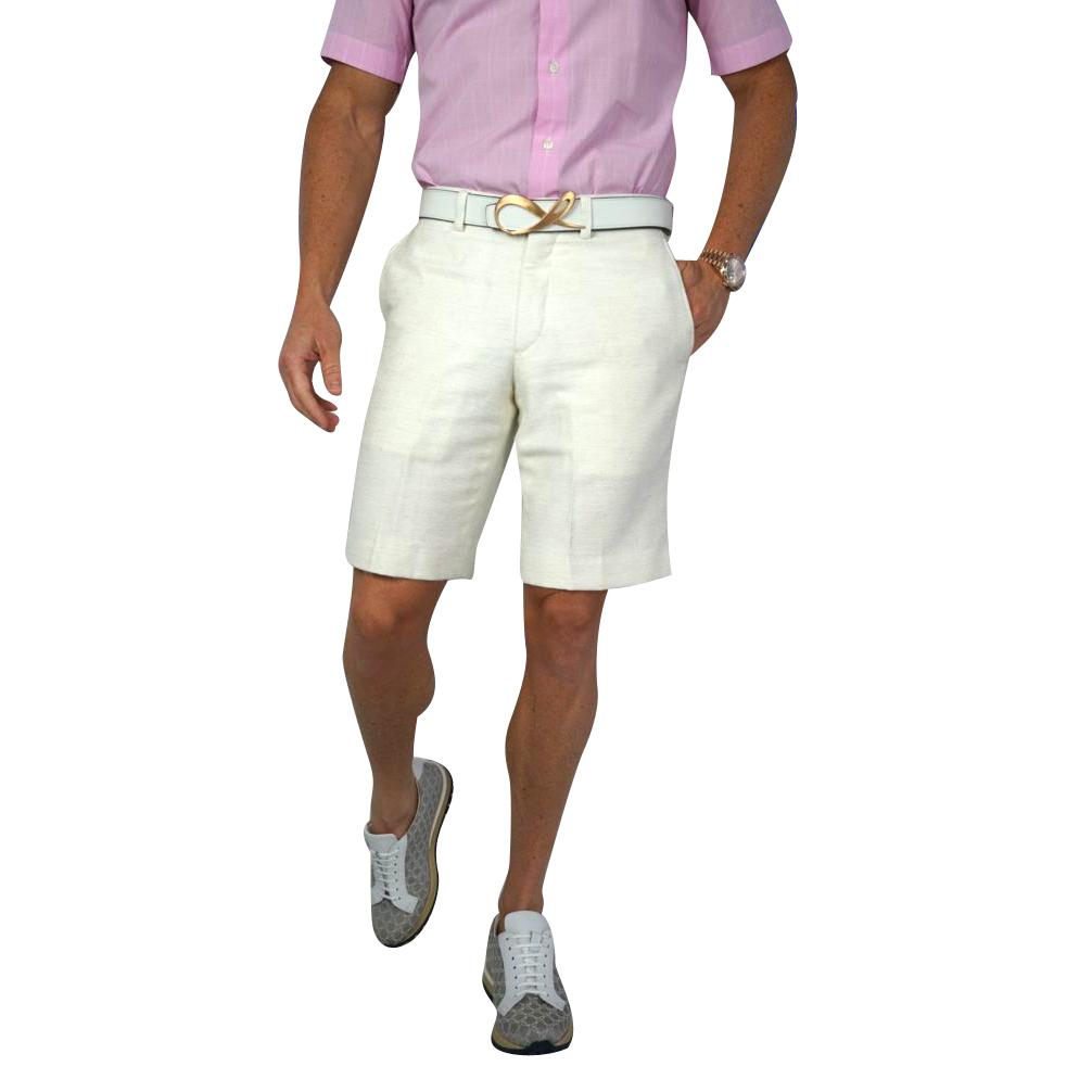 Latte Lino Tweed Shorts-4