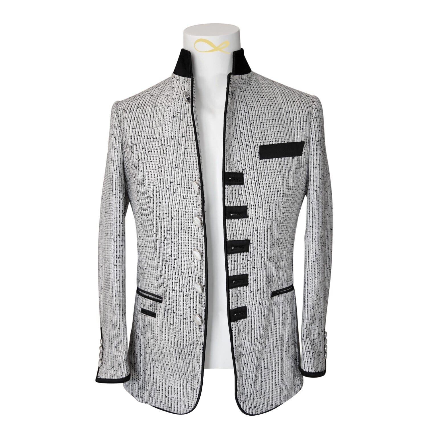 Nero Tweed Paillette Mandani Jacket-4