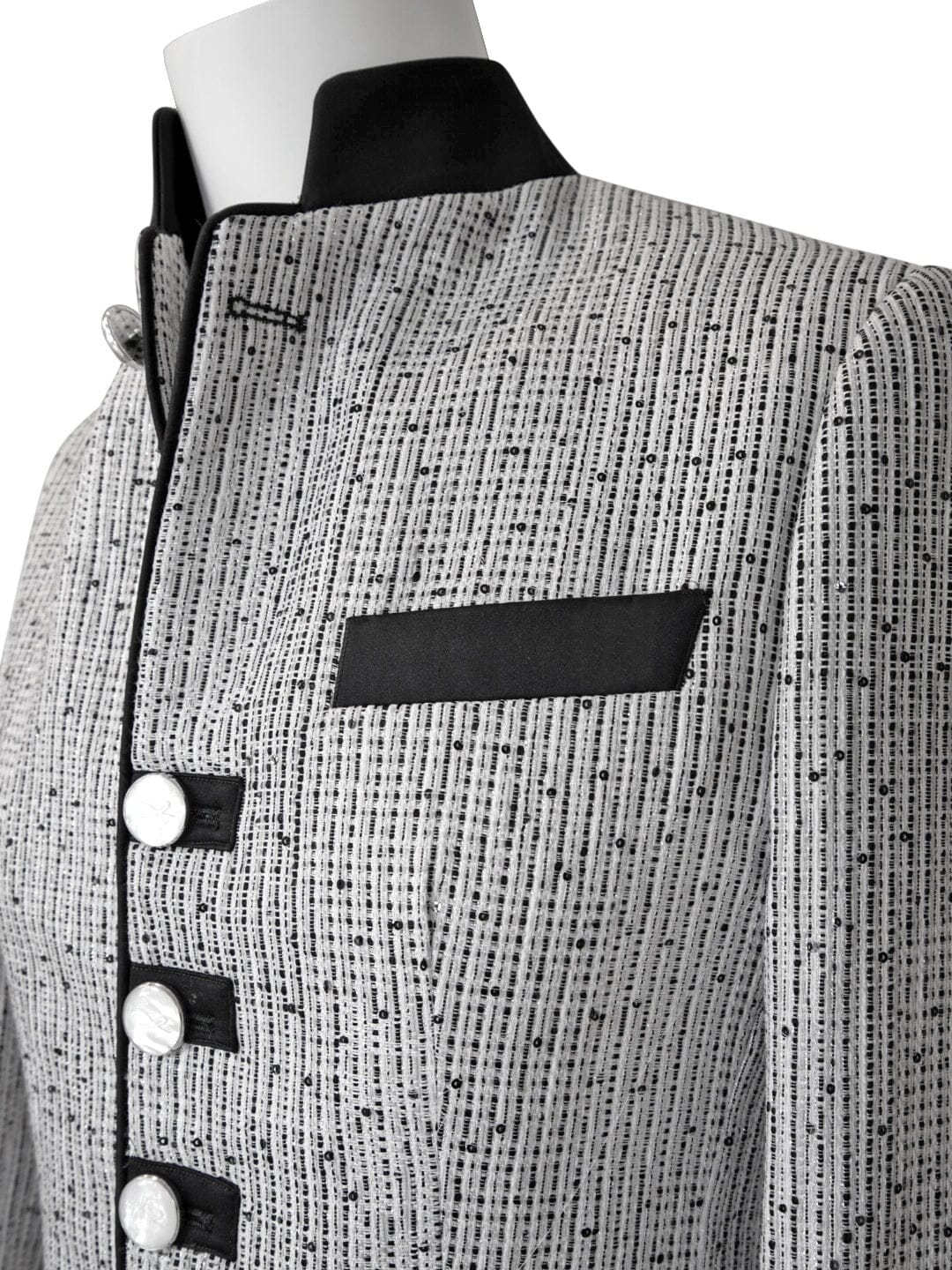 Nero Tweed Paillette Mandani Jacket-6