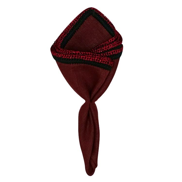 Royal Cremisi with Black and Burgundy Flake Signature Borders-1