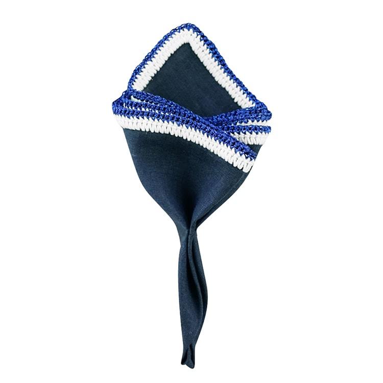 Navy Scuro with White and Blue Flake Signature Border-1