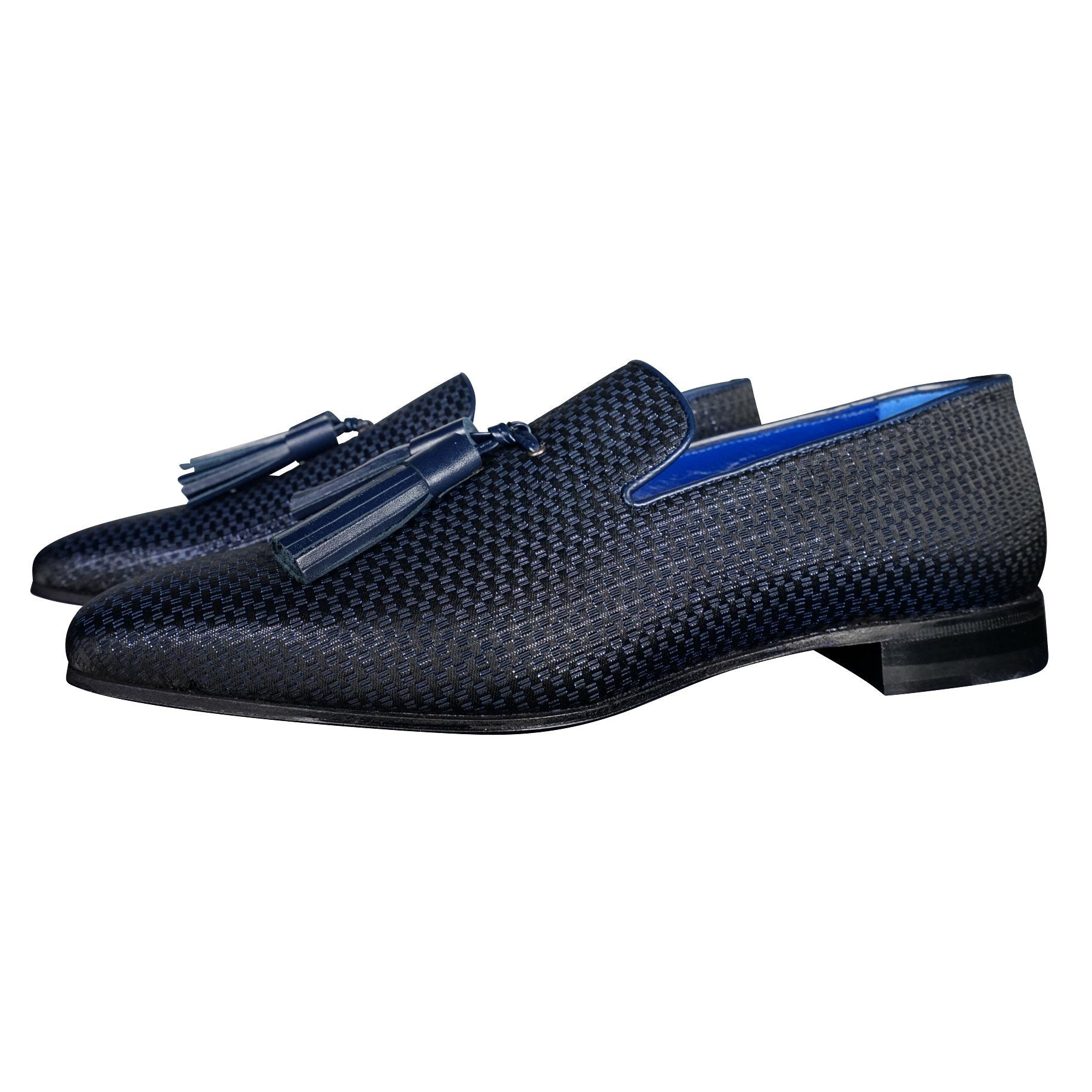 Navy Blue Diamante Tassel Loafer-3