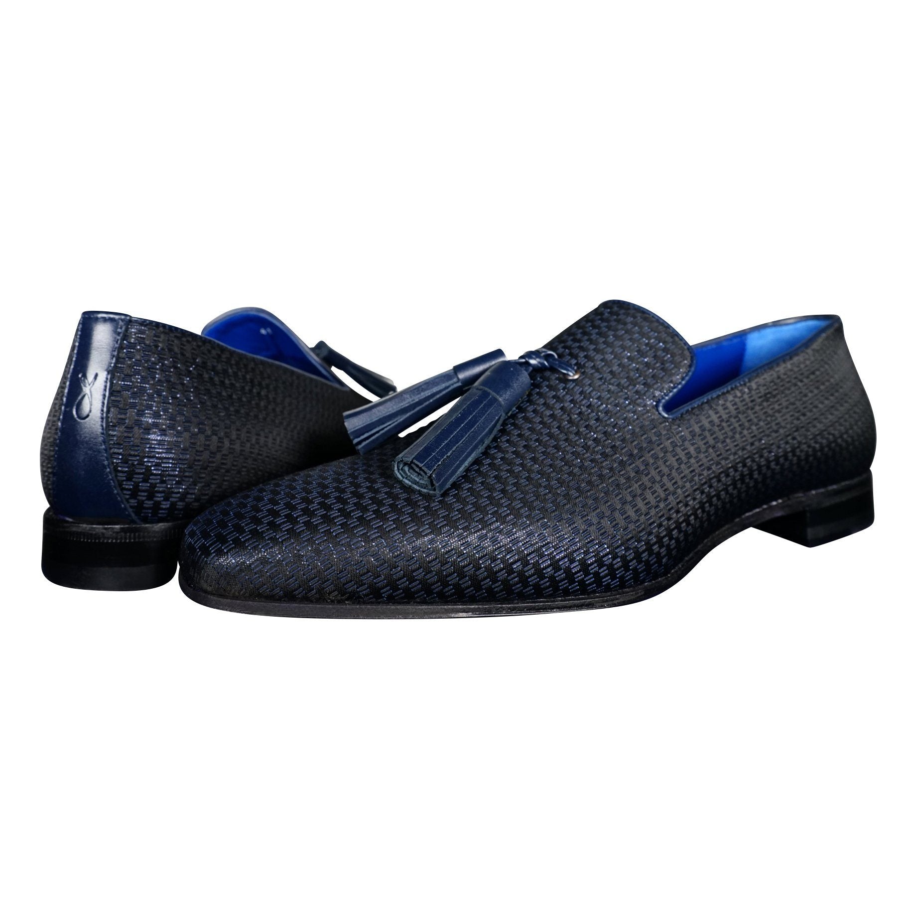 Navy Blue Diamante Tassel Loafer-4