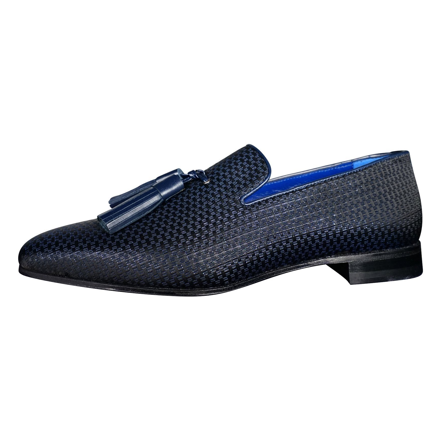 Navy Blue Diamante Tassel Loafer-5