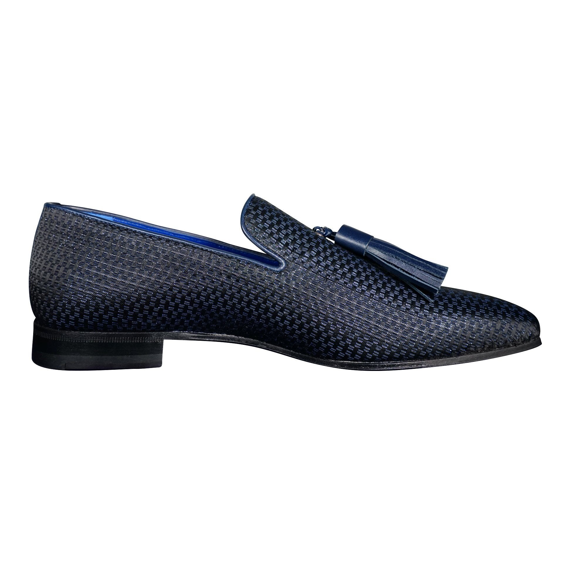 Navy Blue Diamante Tassel Loafer-6