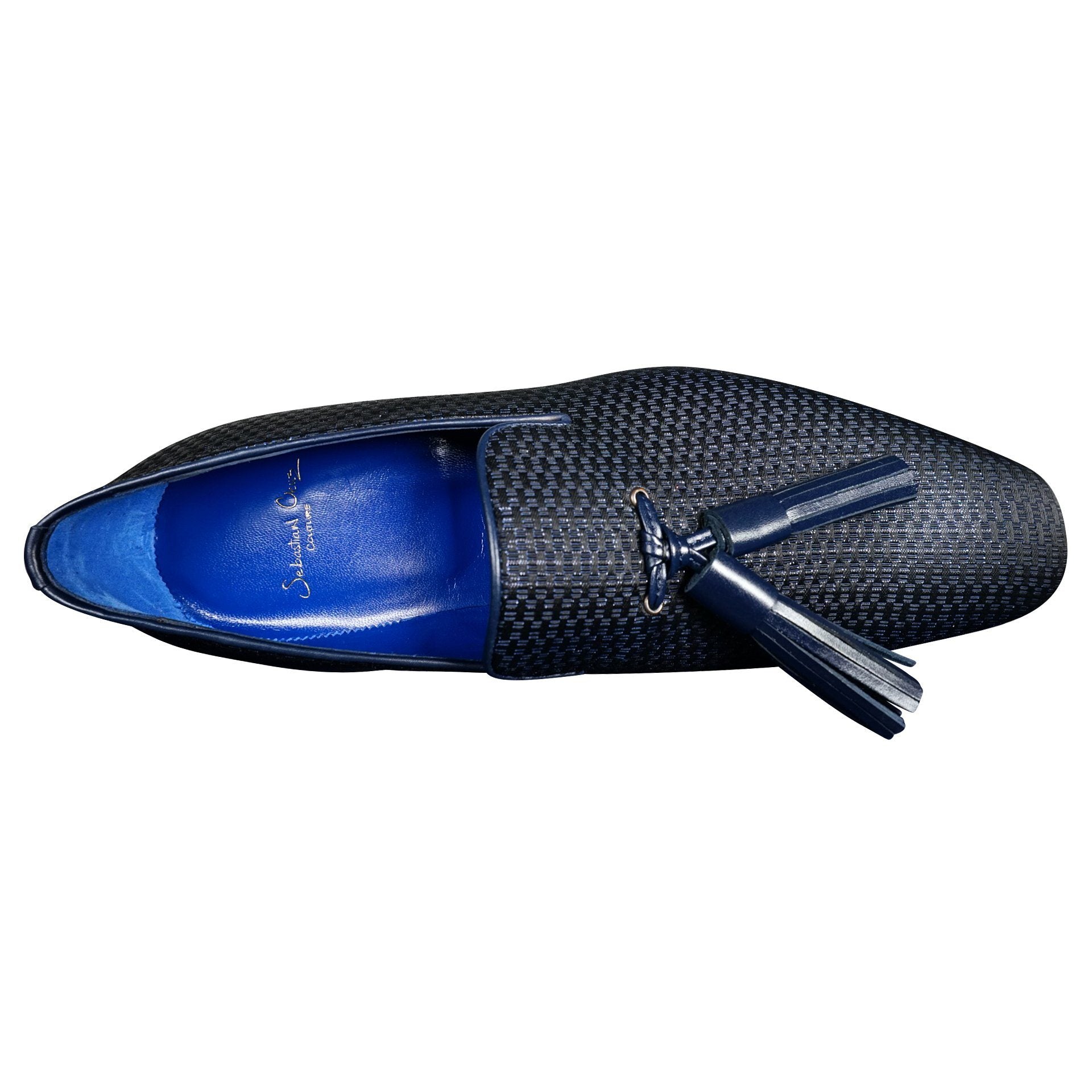 Navy Blue Diamante Tassel Loafer-7
