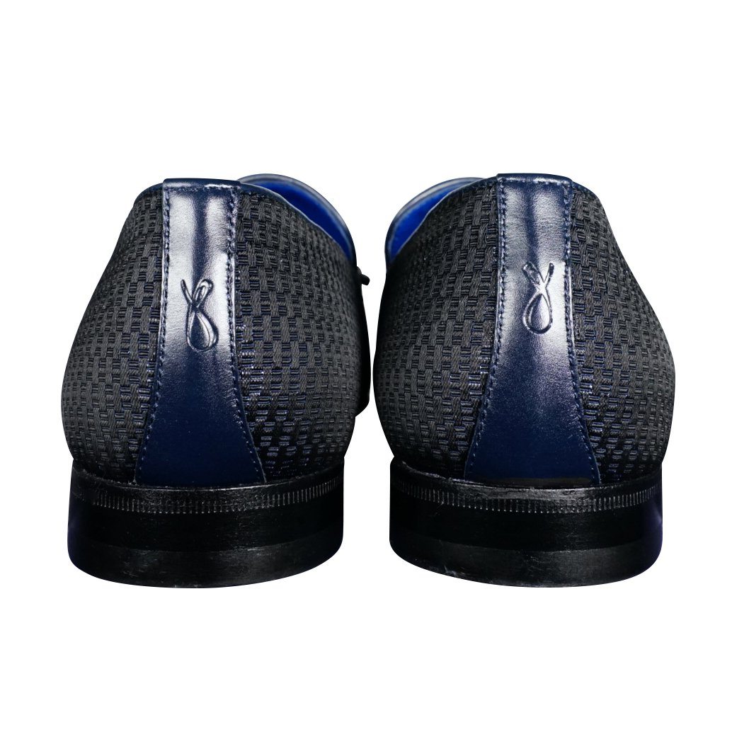 Navy Blue Diamante Tassel Loafer-9