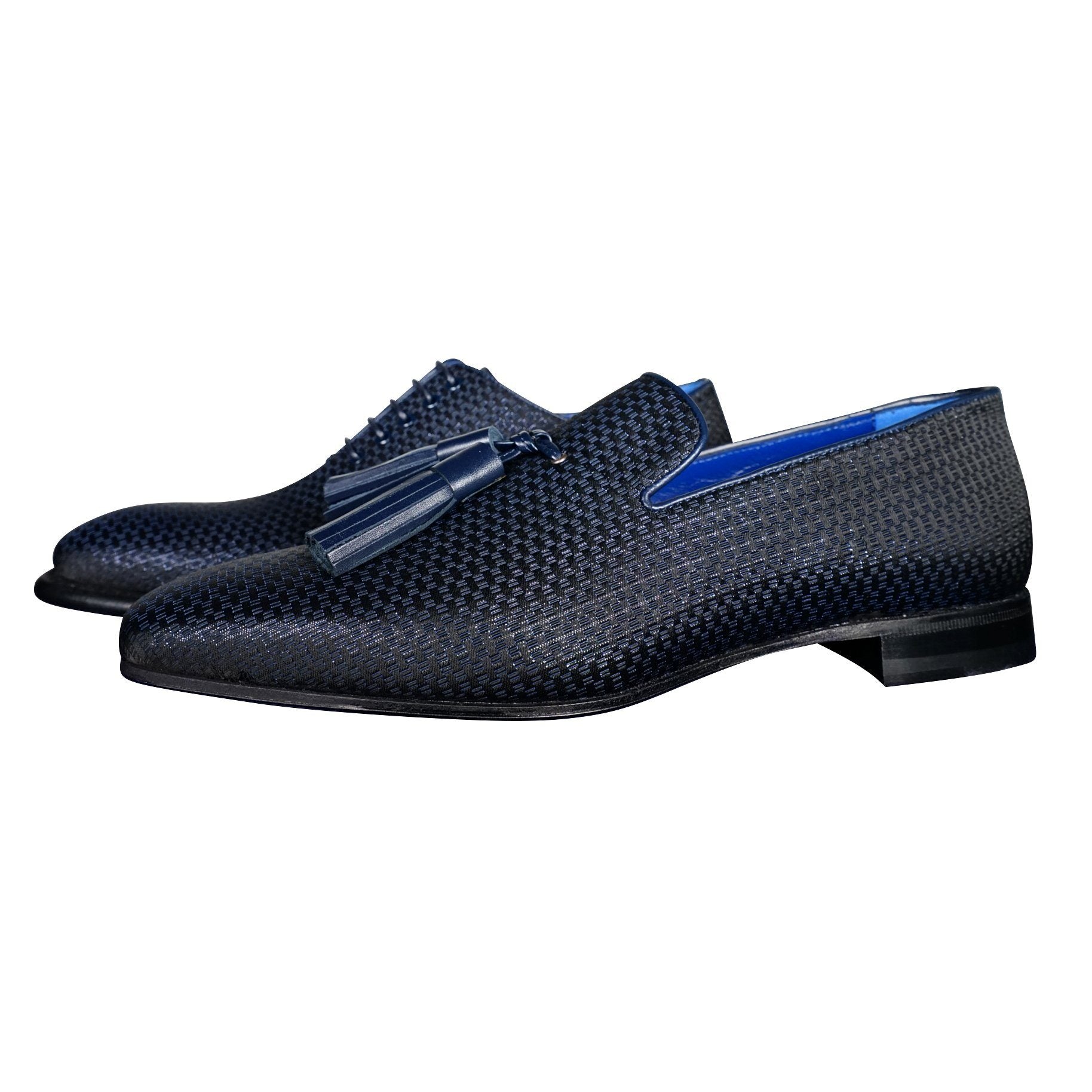 Navy Blue Diamante Tassel Loafer-10