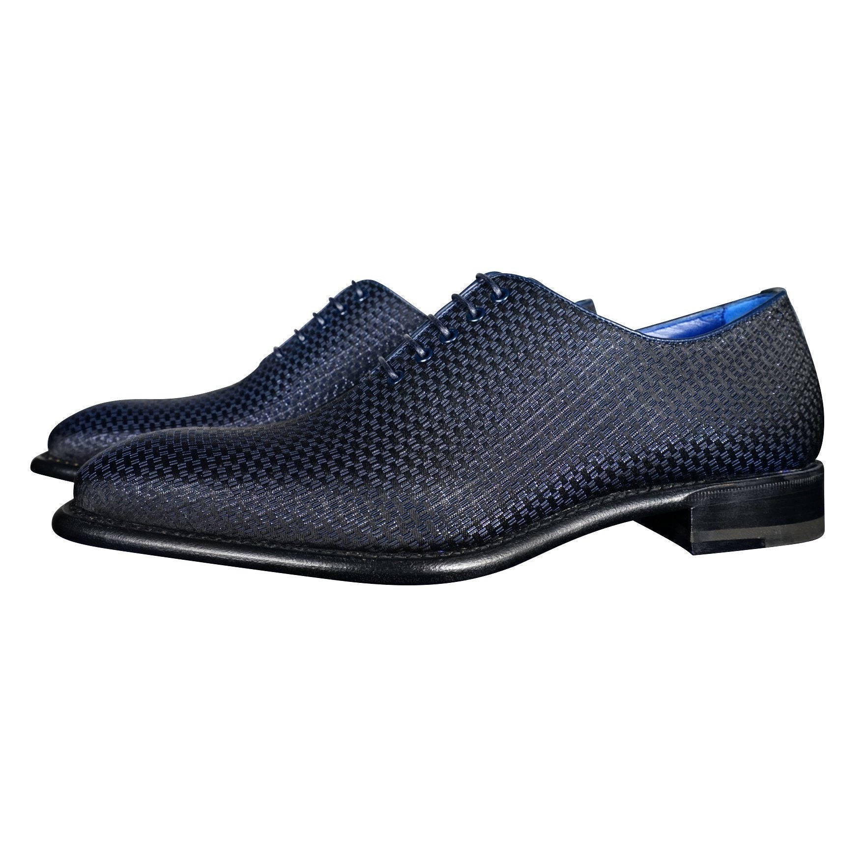 Navy Blue Diamante Lace Ups-3