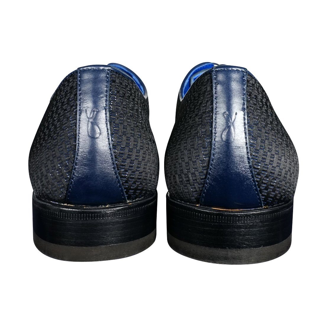 Navy Blue Diamante Lace Ups-9