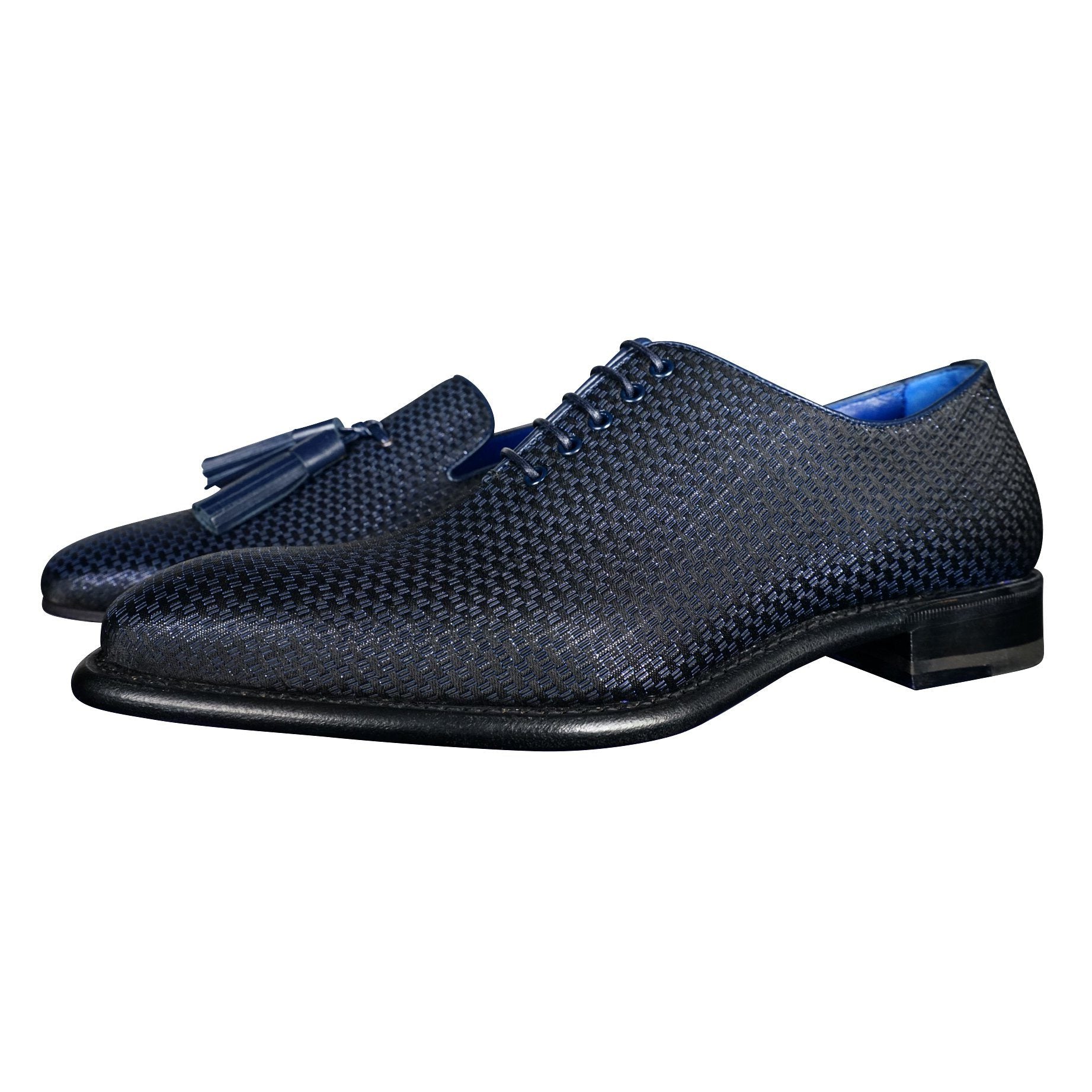 Navy Blue Diamante Lace Ups-10