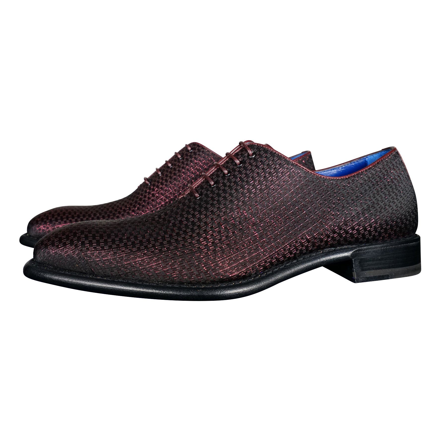 Burgundy Diamante Lace Ups-3