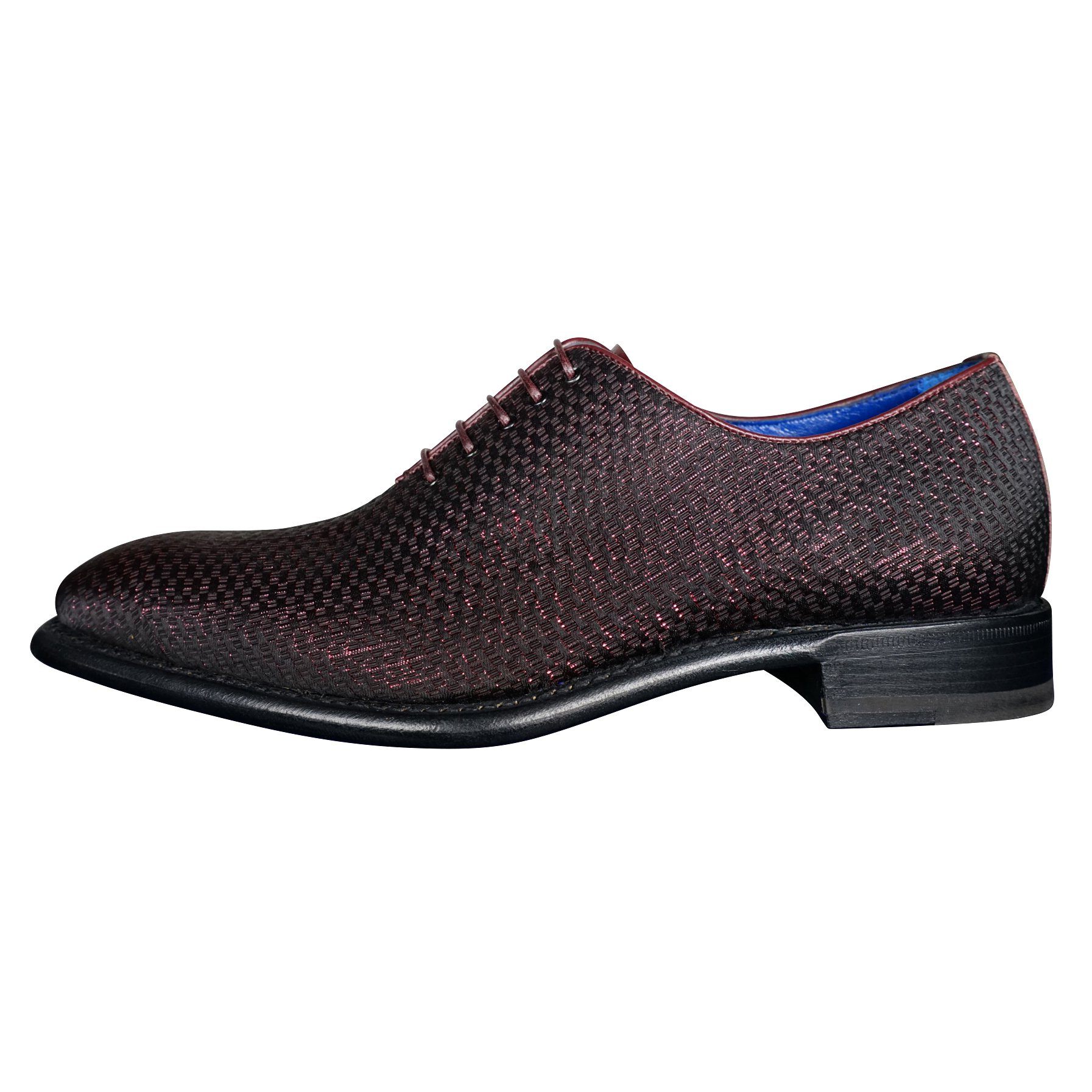 Burgundy Diamante Lace Ups-5