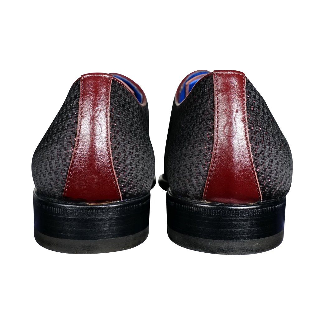 Burgundy Diamante Lace Ups-9