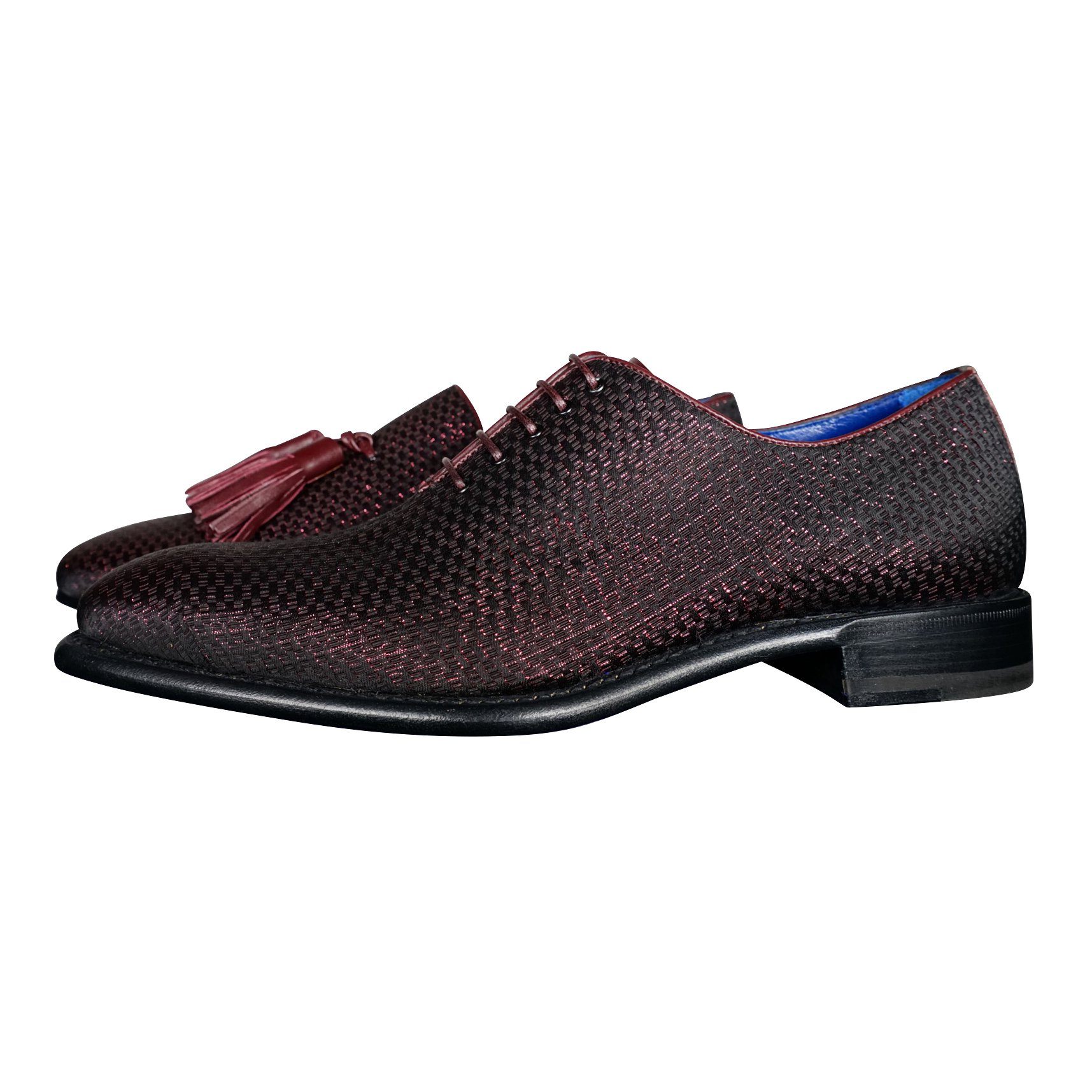 Burgundy Diamante Lace Ups-10