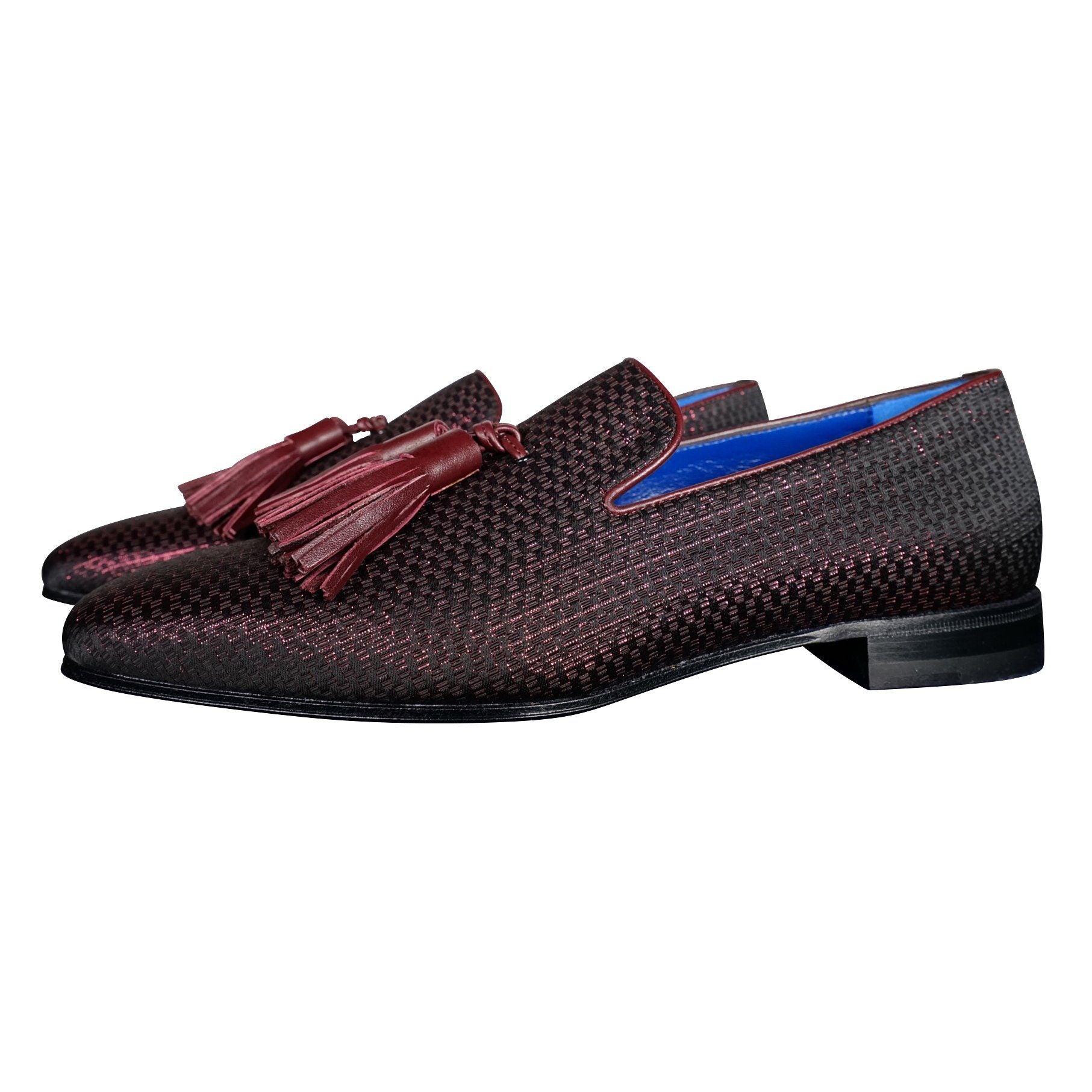 Burgundy Diamante Tassel Loafer-3
